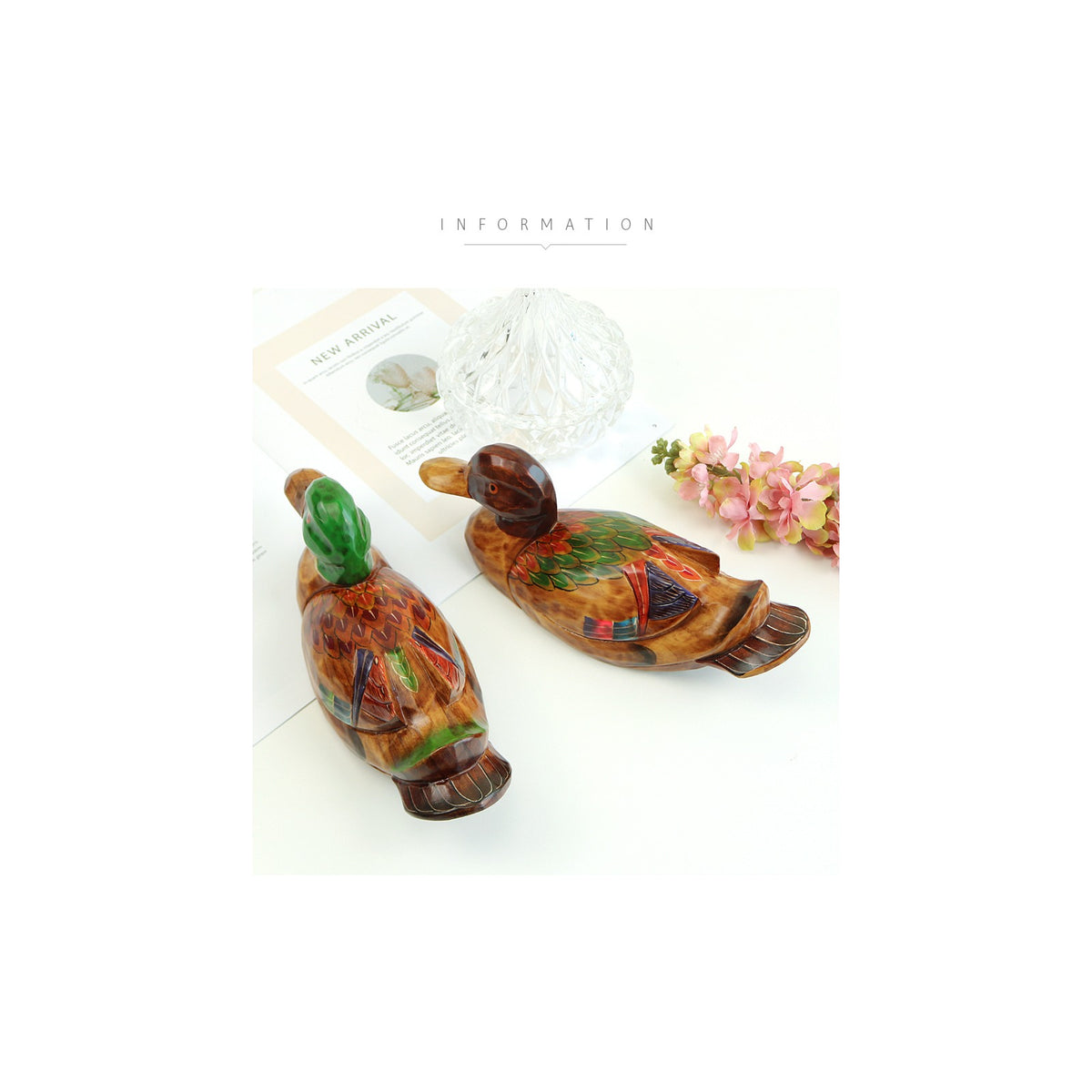 Traditional Wood Carved New Mandarin Duck Set (Large) Wood Carved Wedding Box Dragon Pyebaek – detail view 2 [KS-CUT:P0000LVU:37a71814106e]
