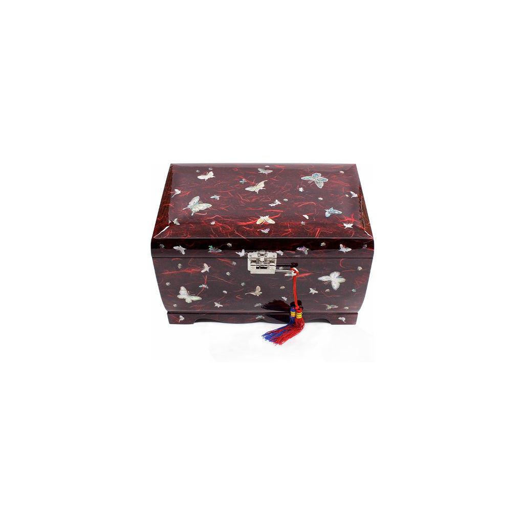 Hanji Mother of Pearl Butterfly Saju Wedding Box Najeon Jewelry Box (Red)D Jewelry Box Yedan Wedding Gift Box – detail view 2 [KS-CUT:P0000THO:a32ddb0ef3b0]