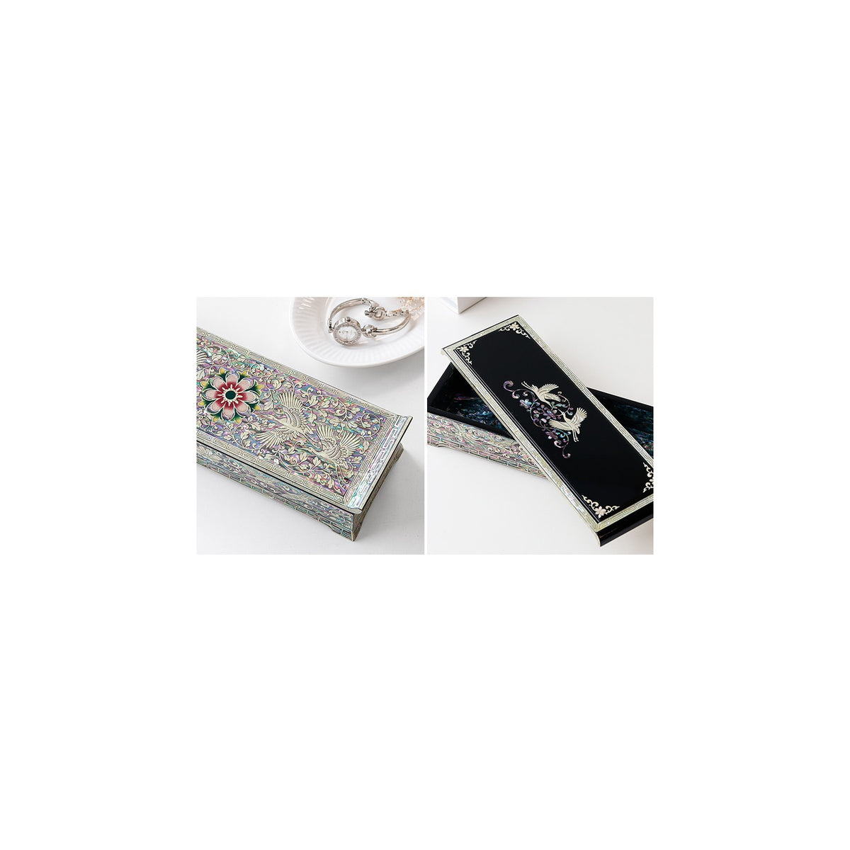Premium Najeon Flower Arabesque Seonbi Scholar Scholar's Pen Case – detail view 2 [KS-CUT:P0000DNT:87ad0dd9eb9d]