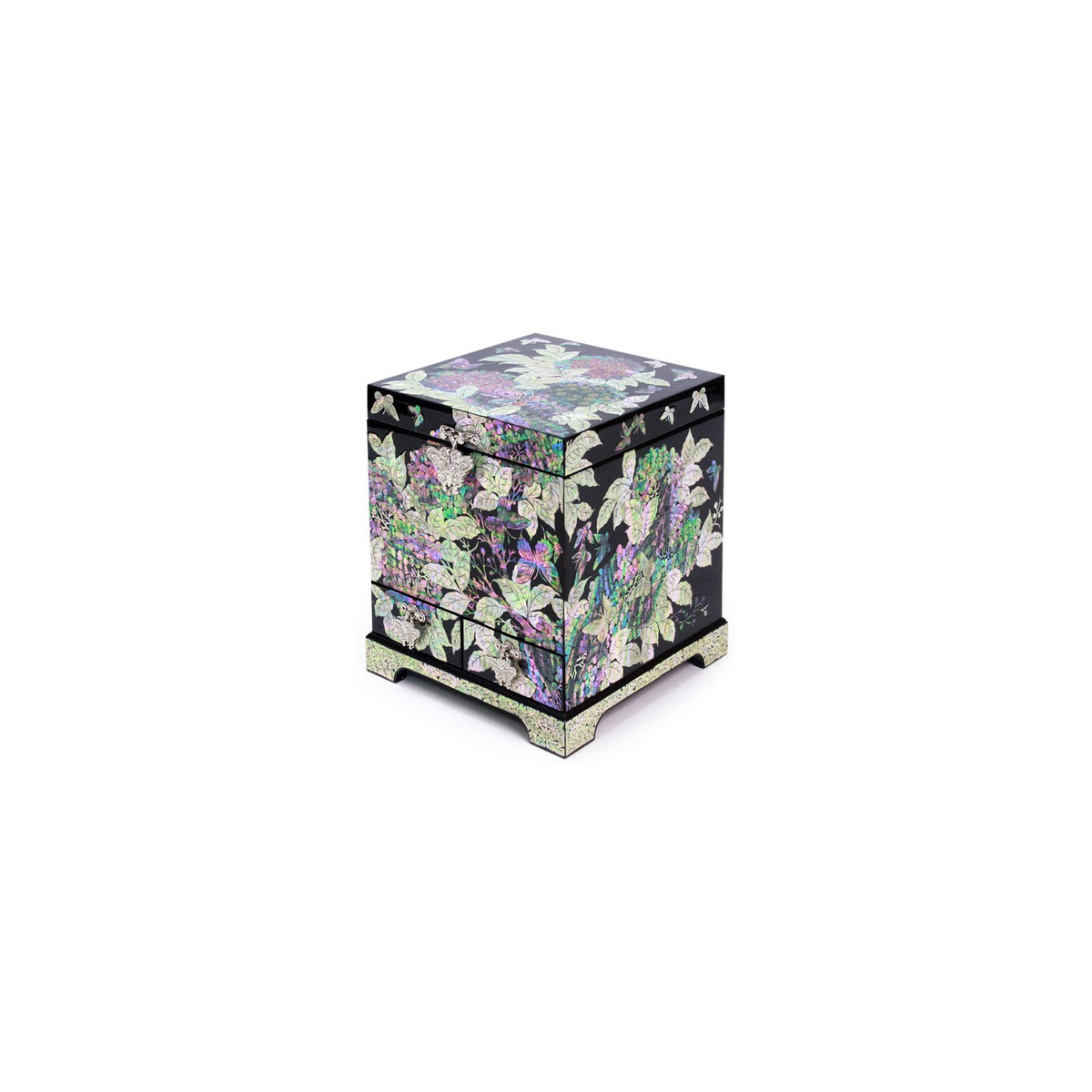 Premium Najeonchilgi Painted Hydrangea Flower Drawer Mother of Pearl Jewelry Box Black Jewelry Box (Master Artisan Jang Tae-bok) – detail view 2 [KS-CUT:P0000RWL:c12fd9d1e411]