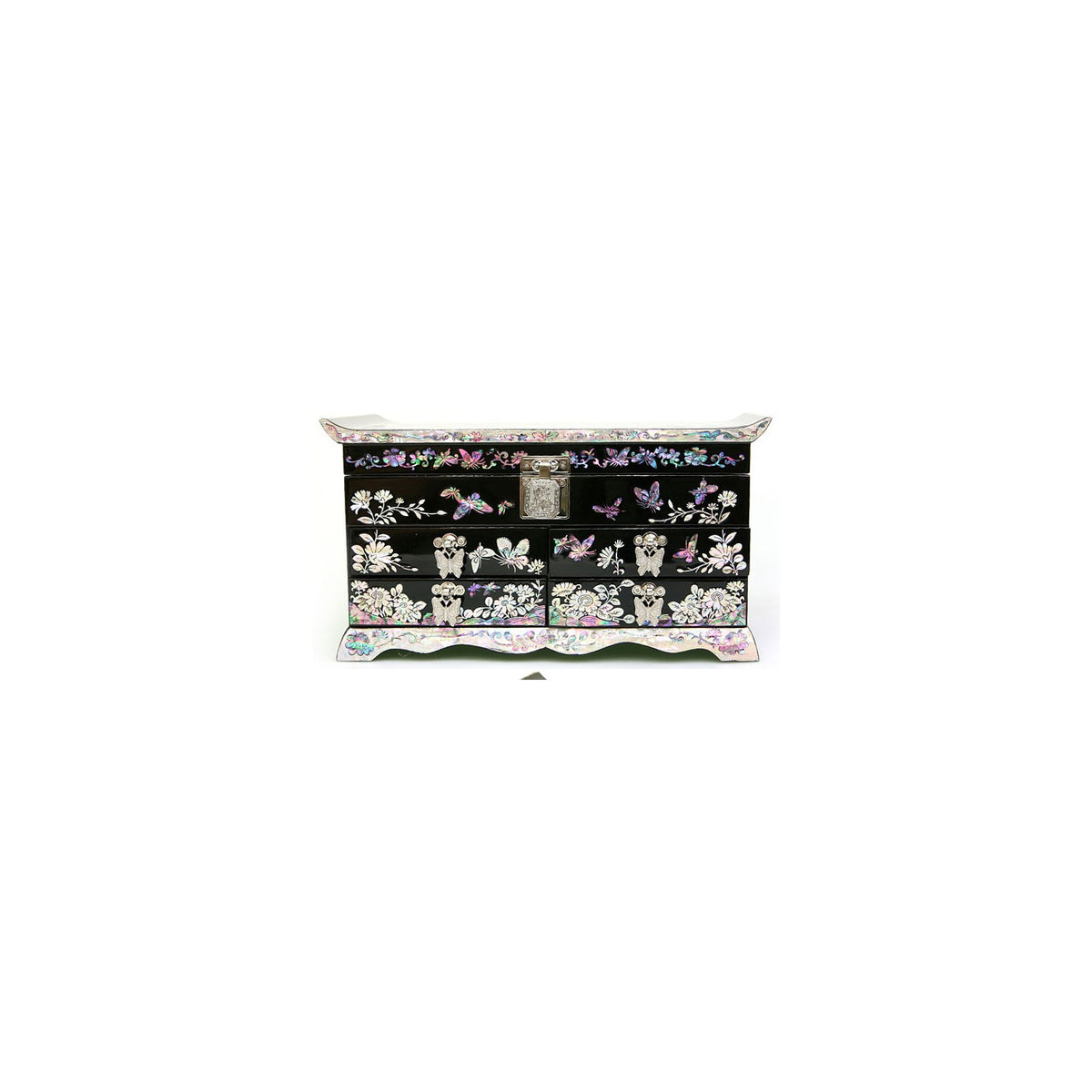 Premium Najeonchilgi Vanity Mirror 4 Tier Flower & Butterfly Drawer Mother of Pearl Jewelry Box Jewelry Box, 25 cm (Master Artisan Hong Seok-pyo) – detail view 3 [KS-CUT:P00000SS:18e022c76a52]