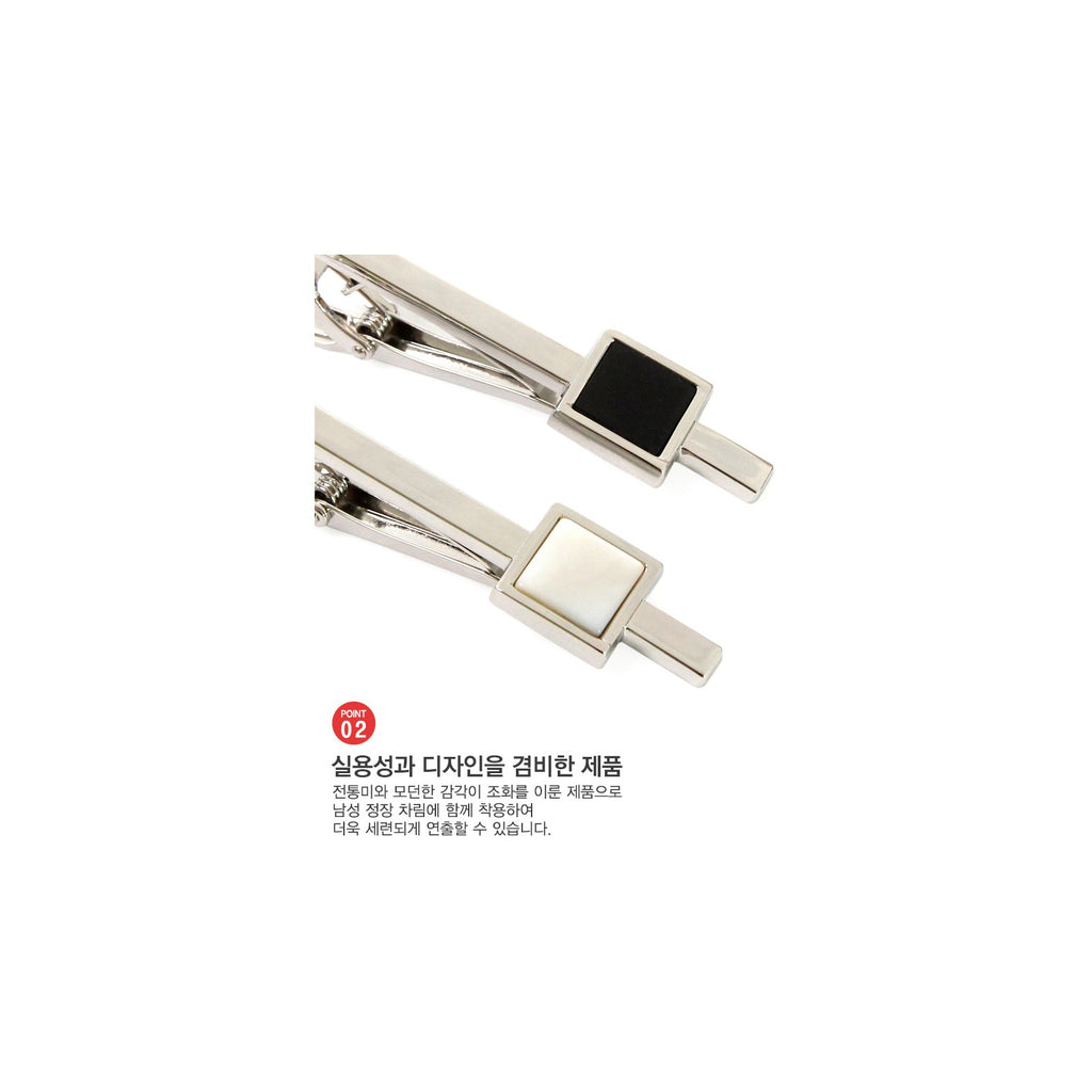 Premium Square Mother of Pearl Tie Pin – detail view 3 [KS-CUT:P0000MEK:4f2a9842638a]