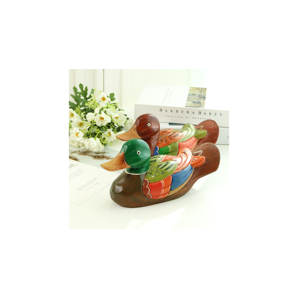 Traditional Wood Carved Mandarin Duck Set (Large) Wood Carved Box Wedding Pyebaek – detail view 3 [KS-CUT:P0000MDT:e81fb9be01e3]