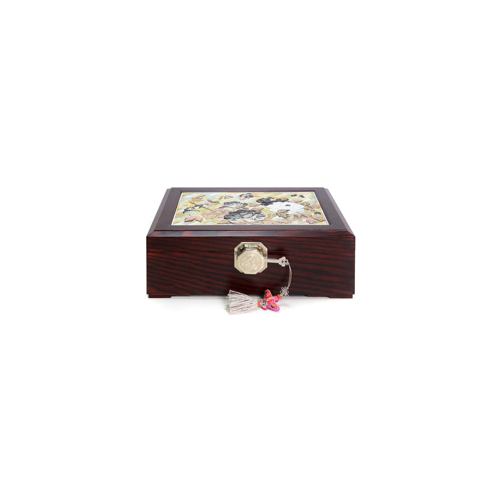 Masterpiece Najeonchilgi Whole Shell Carved Ottchil Lacquer Peony Mother of Pearl Jewelry Box Jewelry Box, 32 cm (by Kim Sang-yun) – detail view 3 [KS-CUT:P0000QRV:5d62e97c395e]