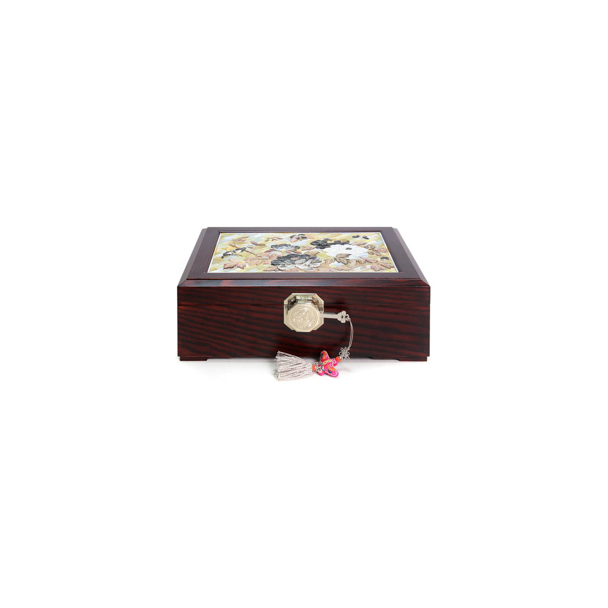 Masterpiece Najeonchilgi Whole Shell Carved Ottchil Lacquer Peony Mother of Pearl Jewelry Box Jewelry Box, 32 cm (by Kim Sang-yun) – detail view 3 [KS-CUT:P0000QRV:5d62e97c395e]