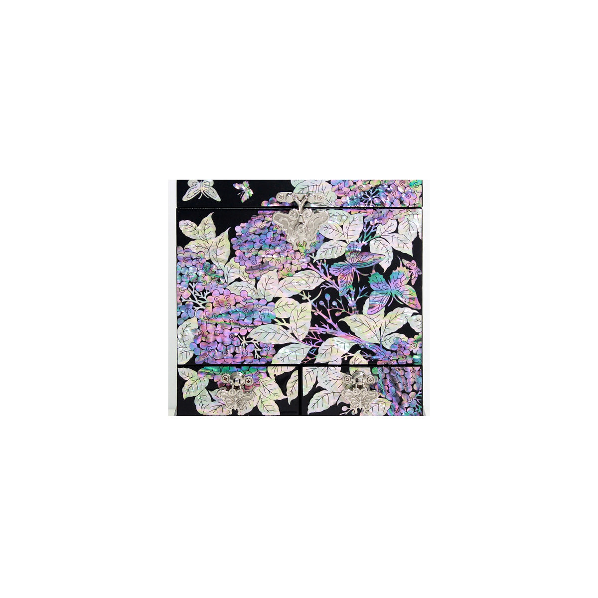 Premium Najeonchilgi Painted Hydrangea Flower Drawer Mother of Pearl Jewelry Box Black Jewelry Box (Master Artisan Jang Tae-bok) – detail view 3 [KS-CUT:P0000RWL:b2d0cf9eb55f]