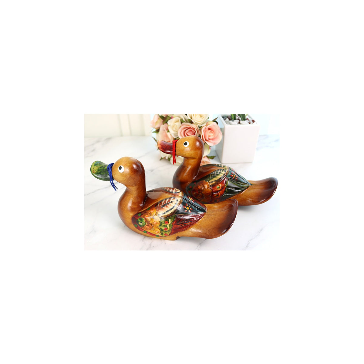 Wood Carved Mandarin Duck Set 3 Wood Carved Box Dragon Wedding Newlyweds – detail view 3 [KS-CUT:P0000KOL:aa251812dba6]