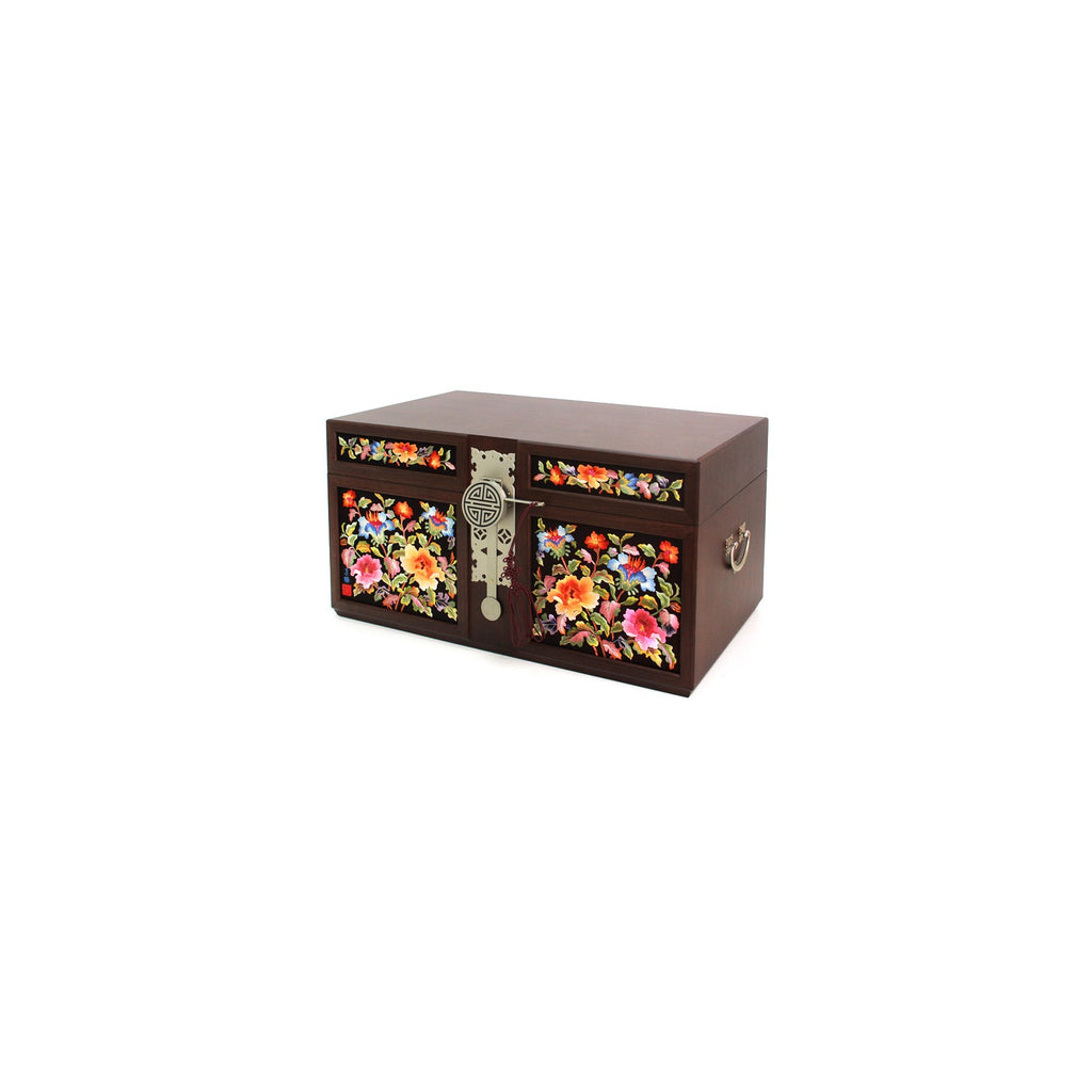 Premium Hand Embroidered Wedding Box Large (Hibiscus) Jewelry Box Yedan Wedding Gift Box (by Kim Young-ja) – detail view 3 [KS-CUT:P00000TD:0f834ac2f1be]