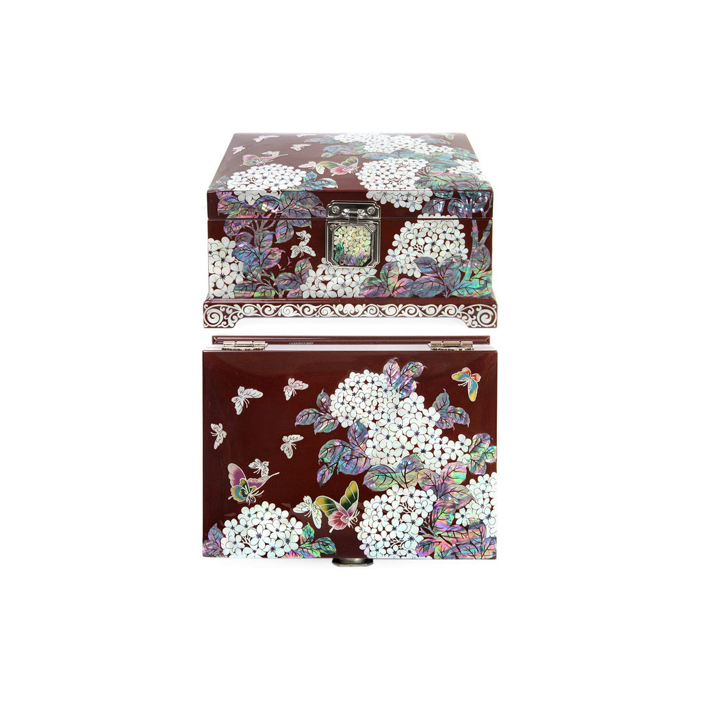 Premium Najeonchilgi Painted Ottchil Lacquer Hydrangea Mother of Pearl Jewelry Box (Red) Jewelry Box, 18 cm (Master Artisan Park Jin-seop) – detail view 3 [KS-CUT:P0000GRX:bdd8114ec1ea]