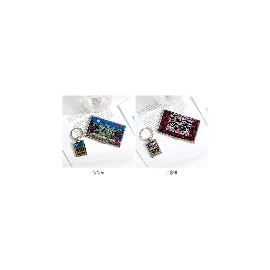 2-Piece Set: Mother of Pearl Business Card Case Keyring N – detail view 3 [KS-CUT:P0000VSU:5c28faa5b19b]