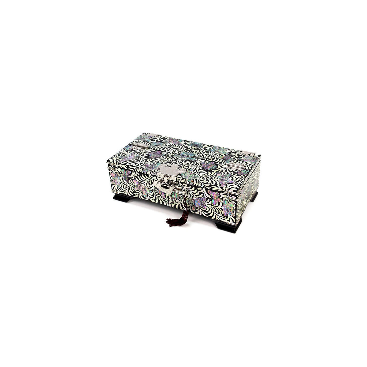Masterpiece Najeon Peony Arabesque Money Chest Saju Wedding Box (Master Artisan Jang Tae-bok) – detail view 3 [KS-CUT:P0000MOD:26b18df4211f]