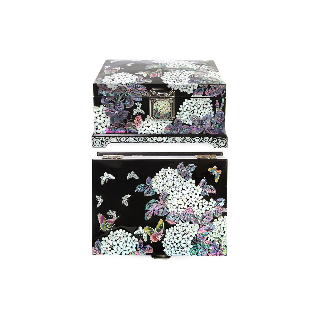 Premium Najeonchilgi Painted Ottchil Lacquer Hydrangea Mother of Pearl Jewelry Box (Black) Jewelry Box, 18 cm (Master Artisan Park Jin-seop) – detail view 3 [KS-CUT:P0000GRW:5fef06b9f339]