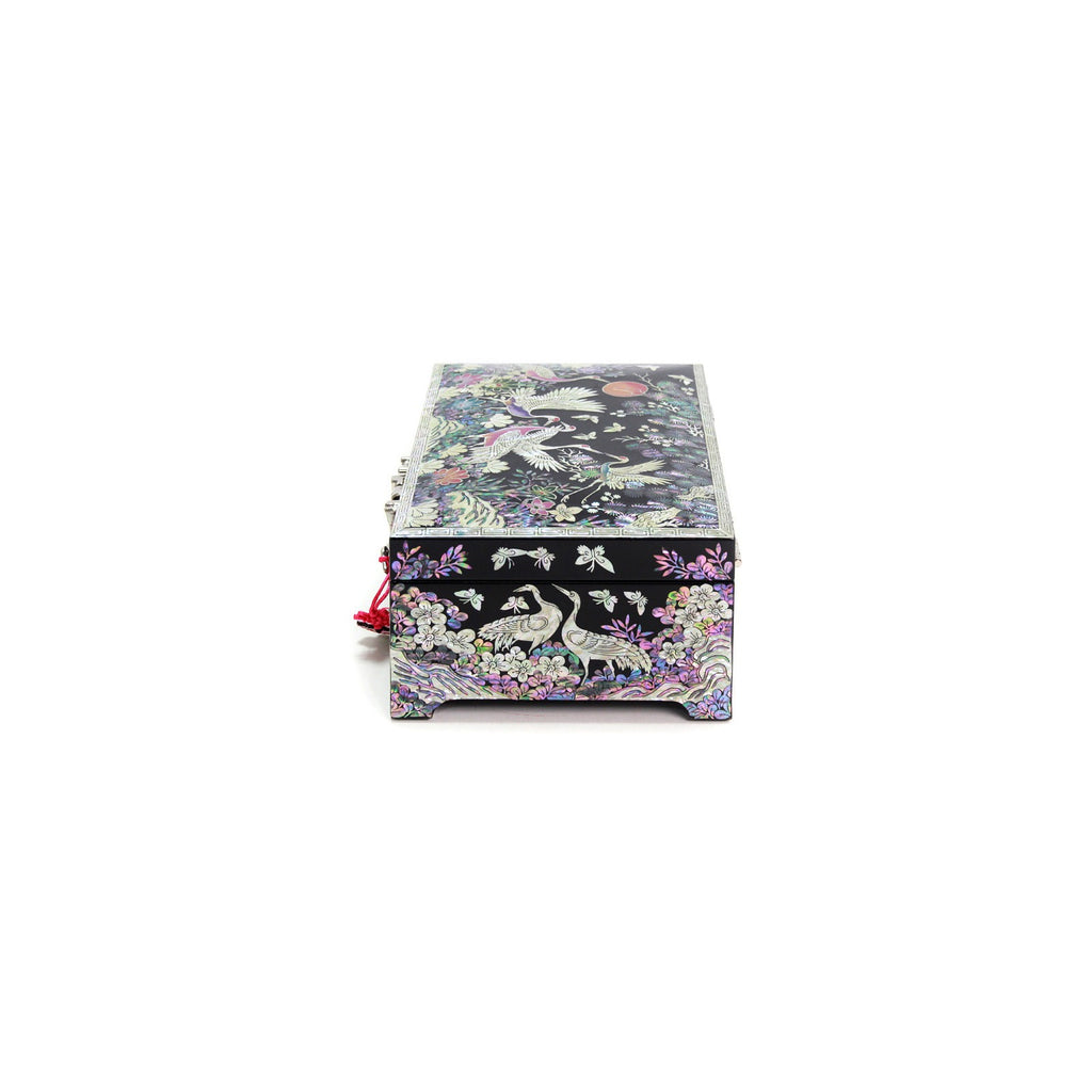 Premium Najeonchilgi Pine & Crane Mother of Pearl Jewelry Box (Black) Jewelry Box Yedan Wedding Gift Box, 24 cm (Master Artisan Jang Tae-bok) – detail view 4 [KS-CUT:P0000RJF:f3997a069d6f]
