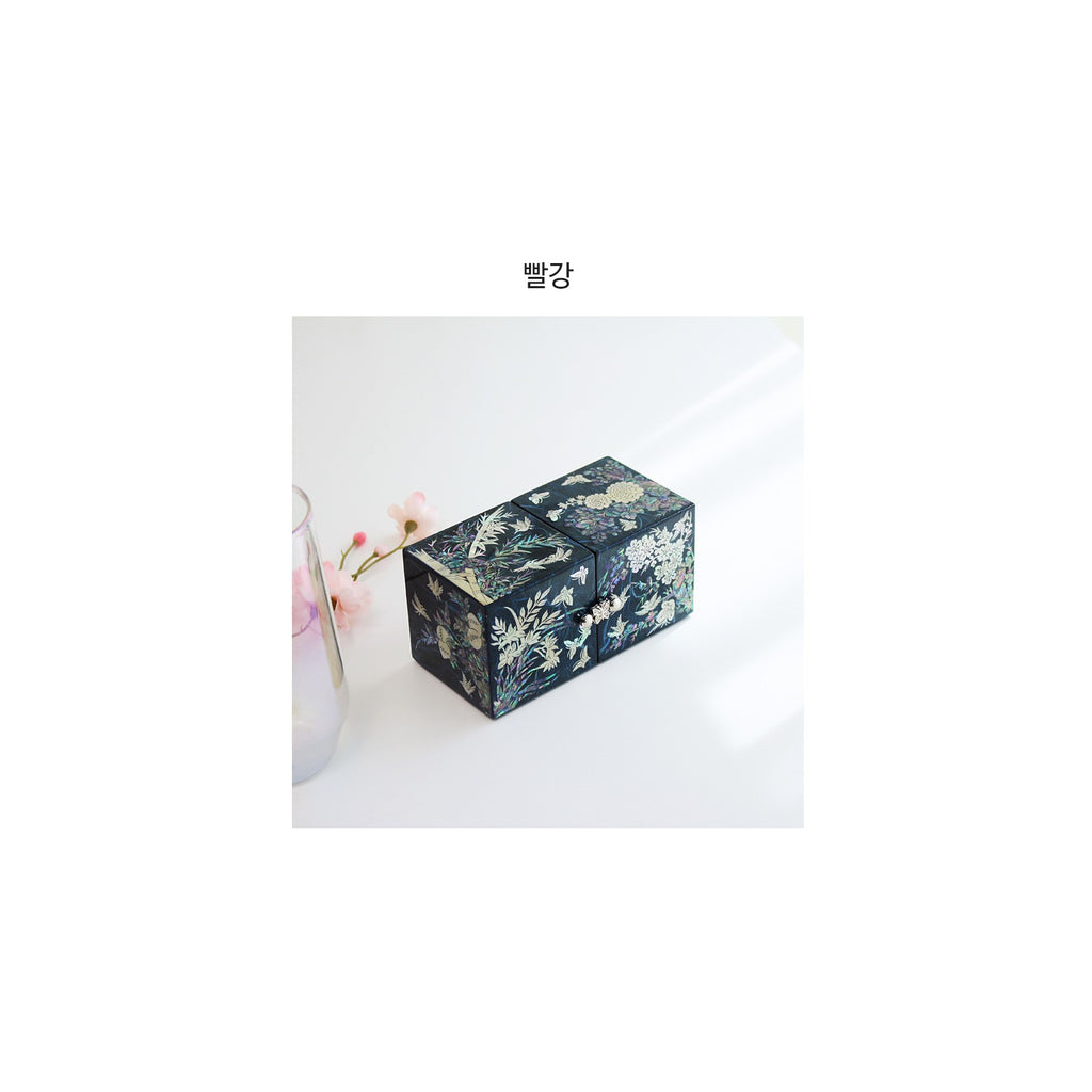 Hanji Mini Mother of Pearl Double Lidded Small (Four Gentlemen) Secret Jewelry Box Jewelry Box – detail view 4 [KS-CUT:P0000QNH:b36fc5799743]