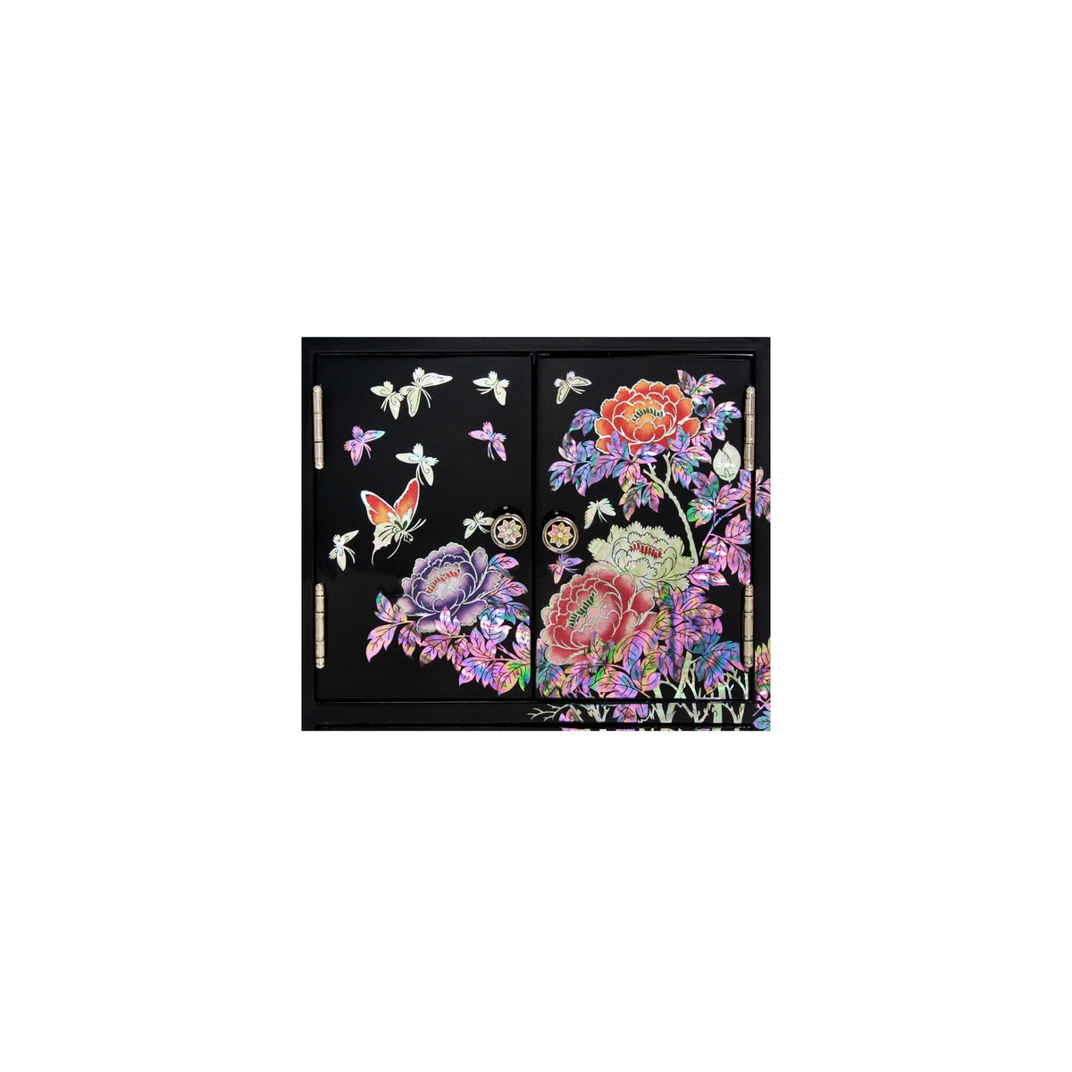 Najeonchilgi Peony Painted Drawer Mother of Pearl Jewelry Box (Medium) Black Jewelry Box (Master Artisan Jang Tae-bok) – detail view 4 [KS-CUT:P00000YX:a8c7534f5da9]