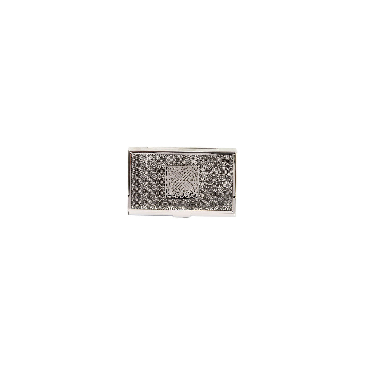 3-Piece Set: Premium Metal Letter Opener Silver Business Card Keyring Set (Silver Lattice Black) – detail view 4 [KS-CUT:P0000FVK:881c7f626d72]