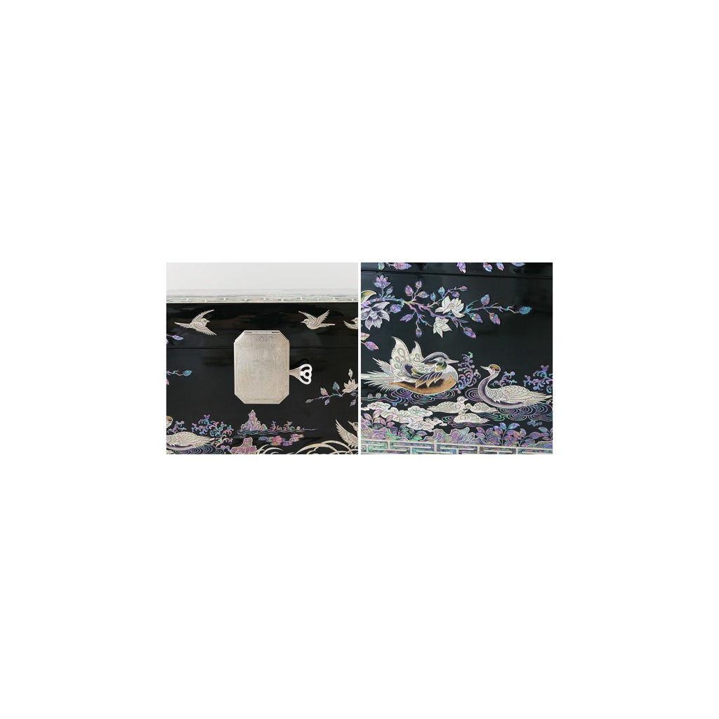 Masterpiece Najeon Bridal Painted Peony of Wealth Bongchae Wedding Box (Black) – detail view 4 [KS-CUT:P0000MPC:480c49e3f0ae]
