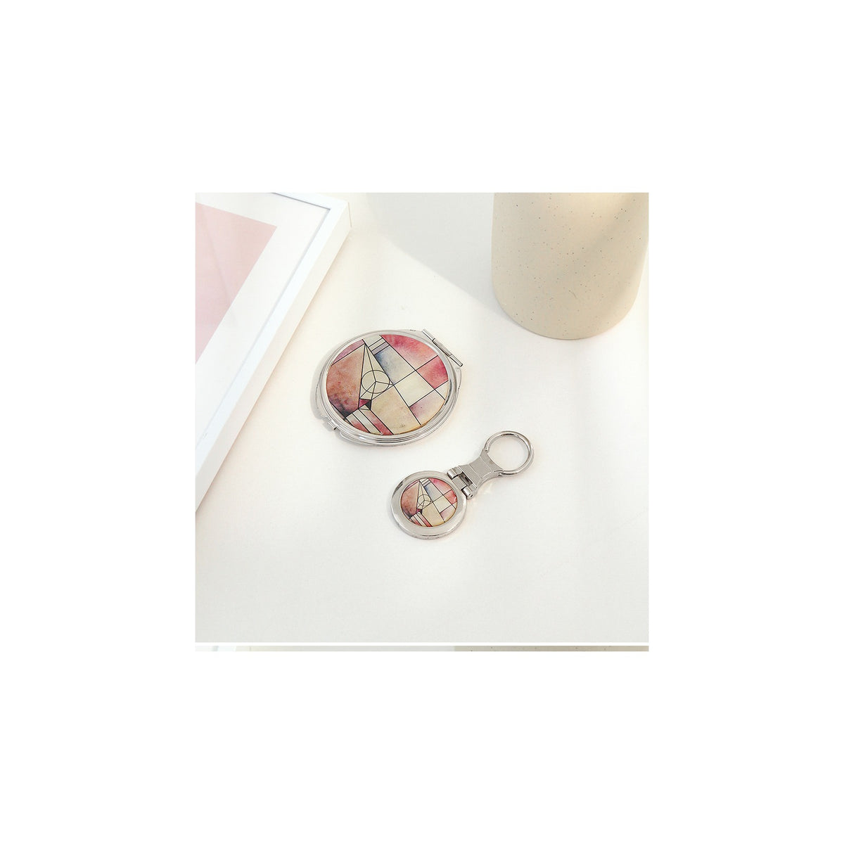 2-Piece Set: Najeon Hand Mirror Keyring Set (Jogakbo Patchwork) – detail view 4 [KS-CUT:P0000CZJ:5cd818e7eb13]