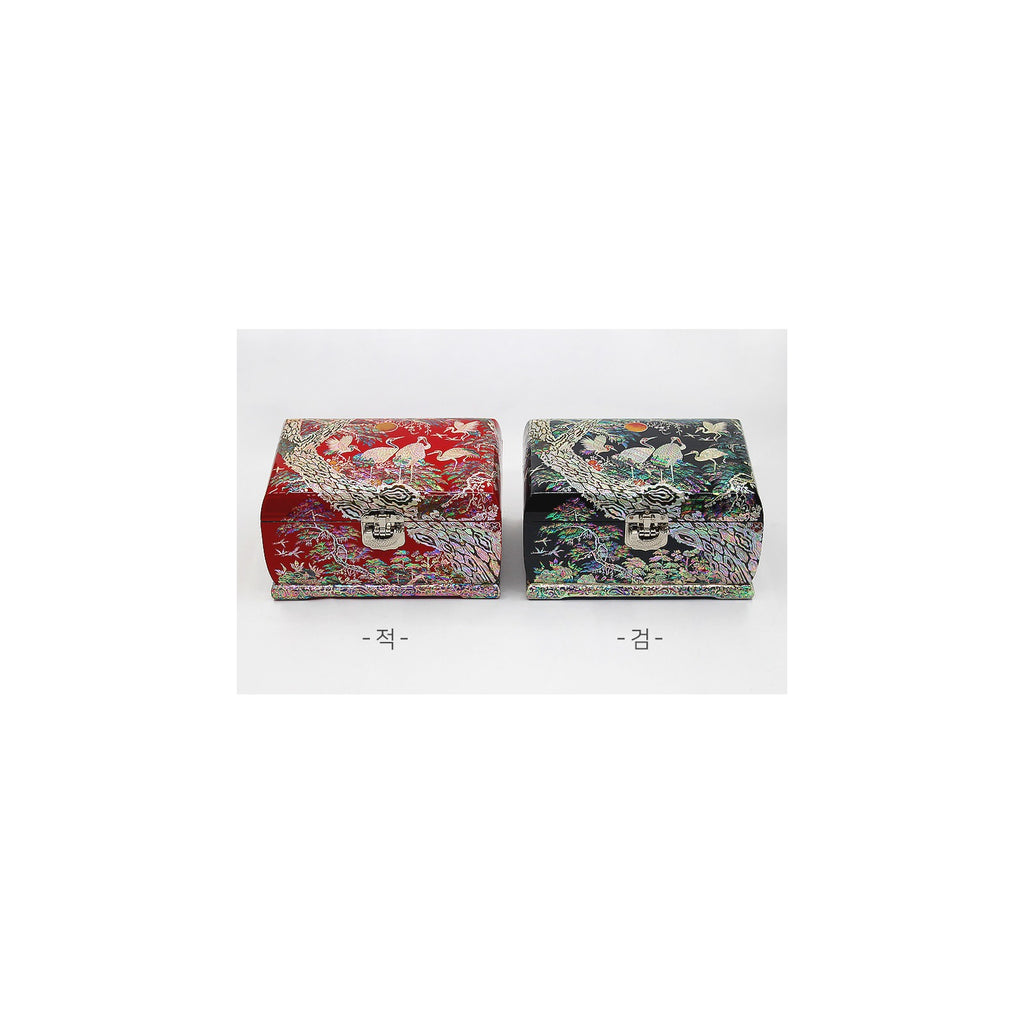 Premium Najeonchilgi Moon Pine & Crane Rounded Mother of Pearl Jewelry Box Jewelry Box Yedan Wedding Gift Box, 27 cm – detail view 4 [KS-CUT:P0000TKW:42fea4a7429c]