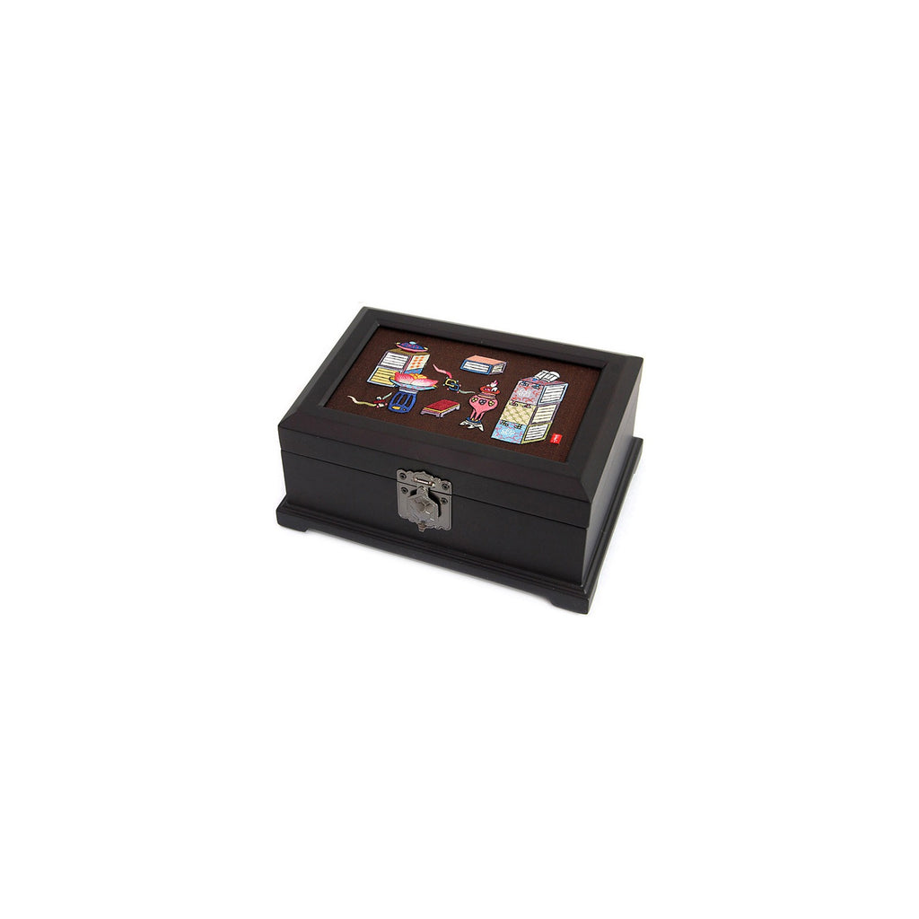 Masterpiece Hand Embroidered Jewelry Box Small Yedan Wedding Gift Box – detail view 4 [KS-CUT:P0000EAU:b95546107c91]