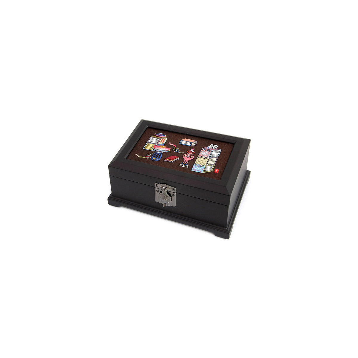 Masterpiece Hand Embroidered Jewelry Box Small Yedan Wedding Gift Box – detail view 4 [KS-CUT:P0000EAU:b95546107c91]