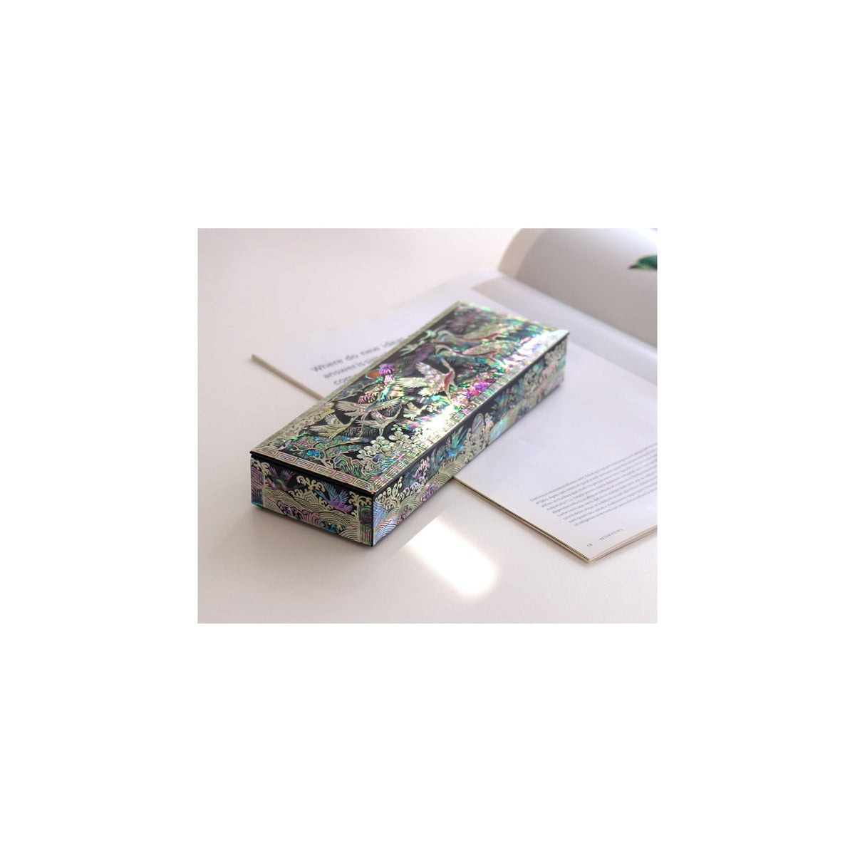 Najeon Pen Case New Pine & Crane Black, 22 cm – detail view 4 [KS-CUT:P0000KWQ:31794d359d8c]