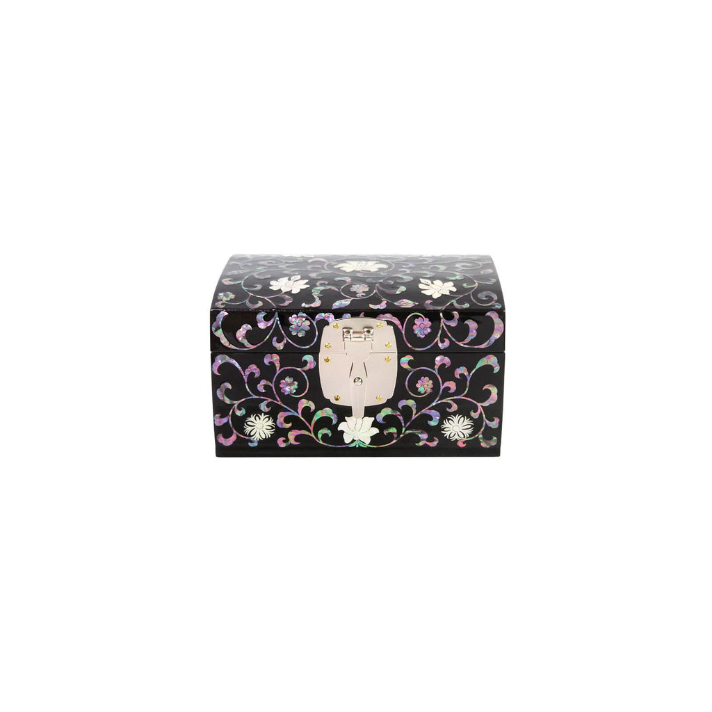 Najeonchilgi Black Lacquer Peony Arabesque 2 Tier Mother of Pearl Jewelry Box Jewelry Box, 16 cm (Master Artisan Jang Tae-bok) – detail view 4 [KS-CUT:P0000MGN:889cc96a52e6]