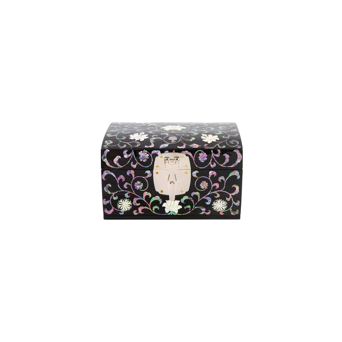 Najeonchilgi Black Lacquer Peony Arabesque 2 Tier Mother of Pearl Jewelry Box Jewelry Box, 16 cm (Master Artisan Jang Tae-bok) – detail view 4 [KS-CUT:P0000MGN:889cc96a52e6]