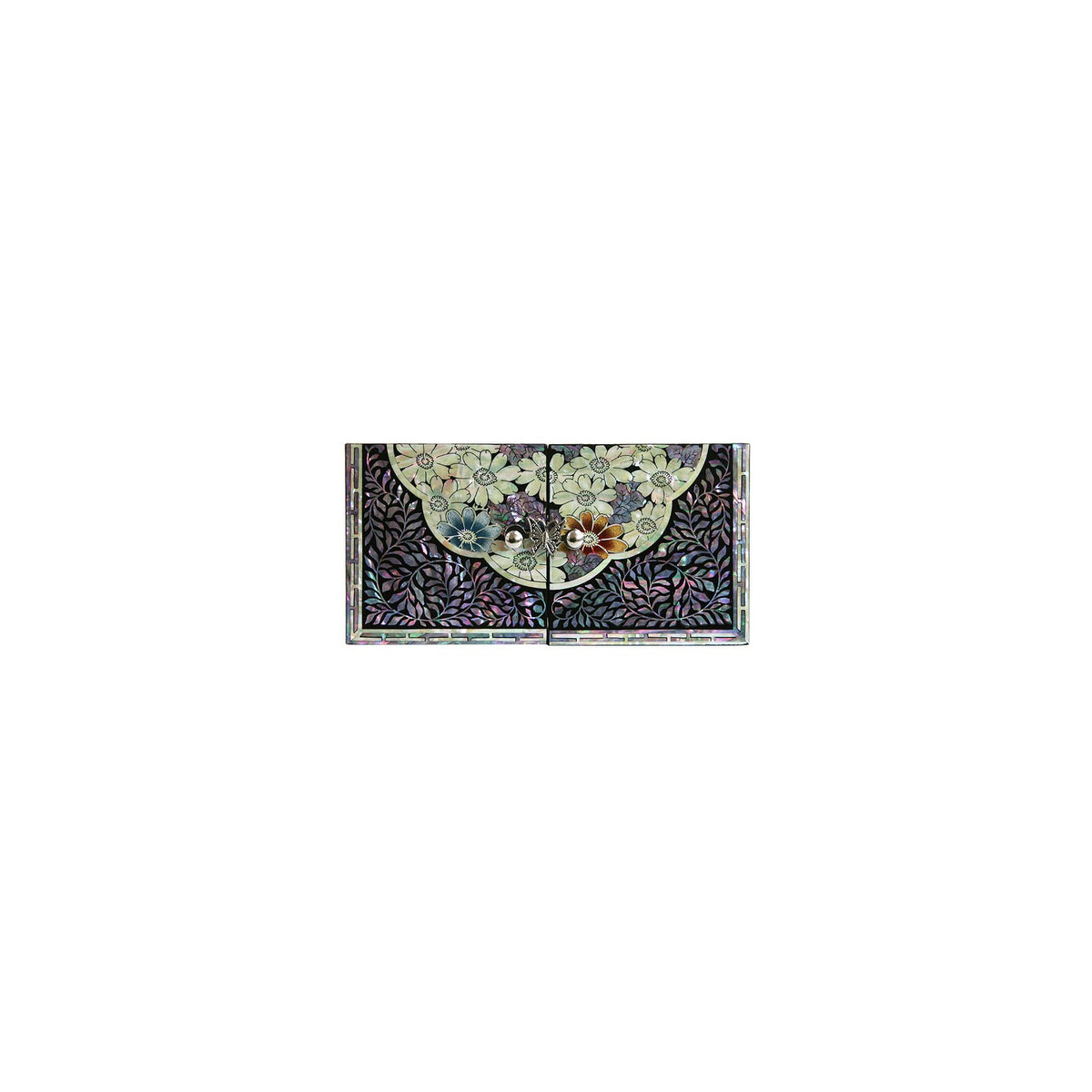 Najeonchilgi Painted Double Lidded Mother of Pearl Jewelry Box Jewelry Box Earrings Box – detail view 4 [KS-CUT:P0000BLI:9cf9b807b477]