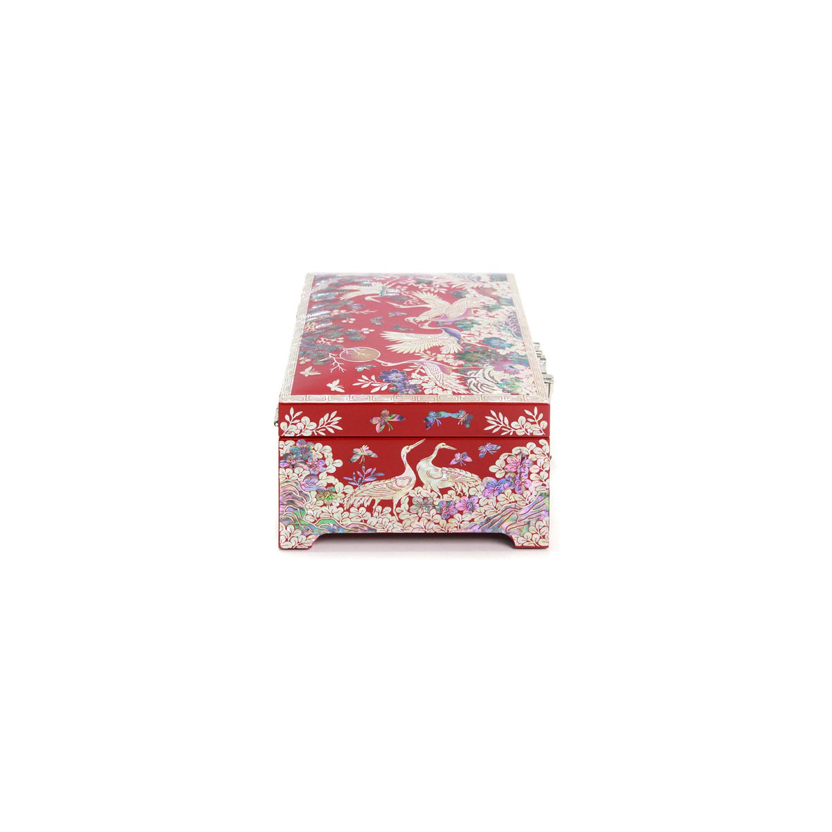 Premium Najeonchilgi Pine & Crane Mother of Pearl Jewelry Box (Red) Jewelry Box Yedan Wedding Gift Box, 24 cm (Master Artisan Jang Tae-bok) – detail view 4 [KS-CUT:P0000RJG:a980aca62514]