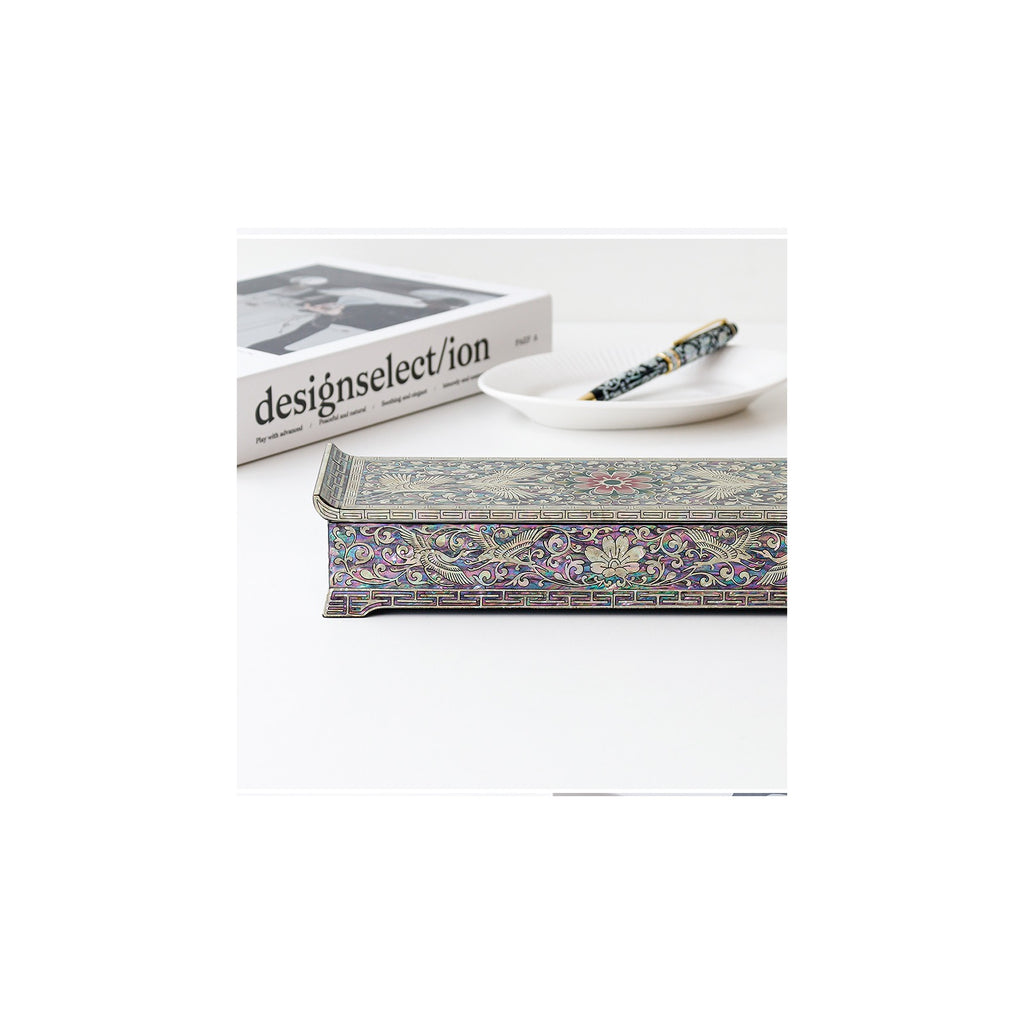 Premium Najeon Flower Arabesque Seonbi Scholar Scholar's Pen Case – detail view 4 [KS-CUT:P0000DNT:03bc3fd83e70]