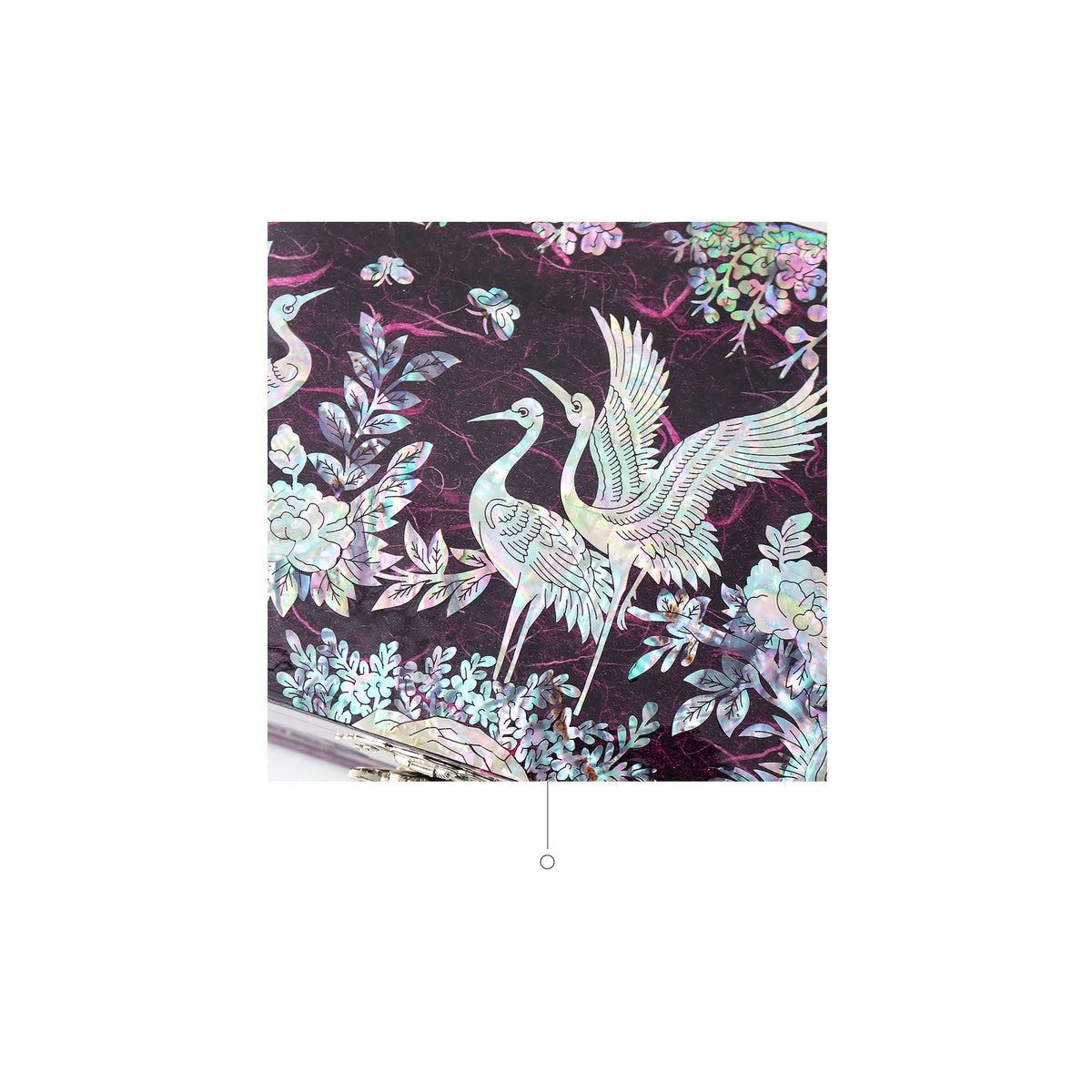 Najeonchilgi Hanji Flower Pine & Crane 2 Tier Mother of Pearl Jewelry Box Jewelry Box, 21 cm – detail view 4 [KS-CUT:P0000MAD:b1aba571e54d]