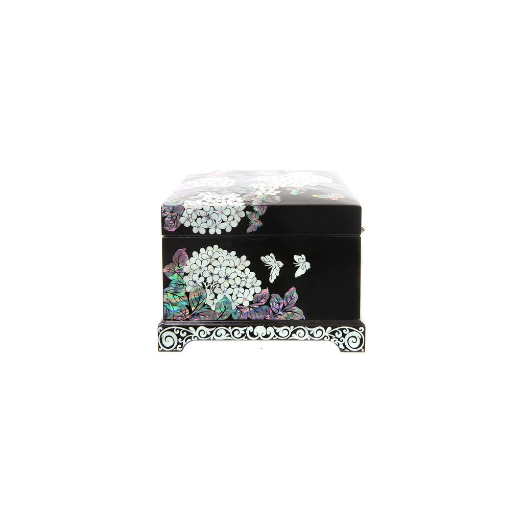 Premium Najeonchilgi Painted Ottchil Lacquer Hydrangea Mother of Pearl Jewelry Box (Black) Jewelry Box, 18 cm (Master Artisan Park Jin-seop) – detail view 4 [KS-CUT:P0000GRW:1f6ab278368b]