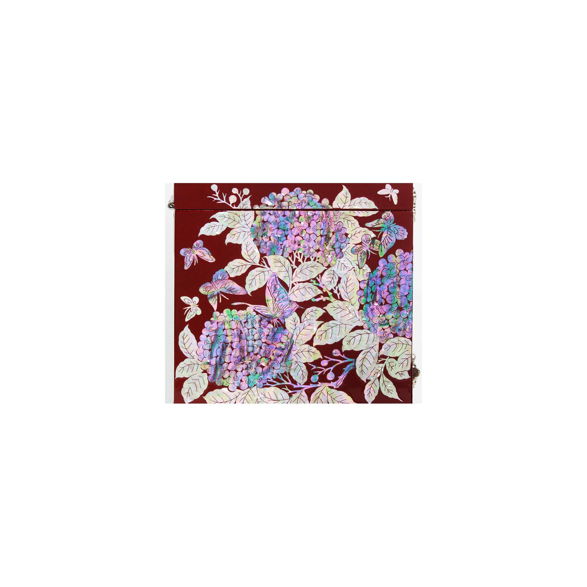 Premium Najeonchilgi Painted Hydrangea Flower Drawer Mother of Pearl Jewelry Box Red Jewelry Box (Master Artisan Jang Tae-bok) – detail view 4 [KS-CUT:P0000RWM:4062600bfb9e]