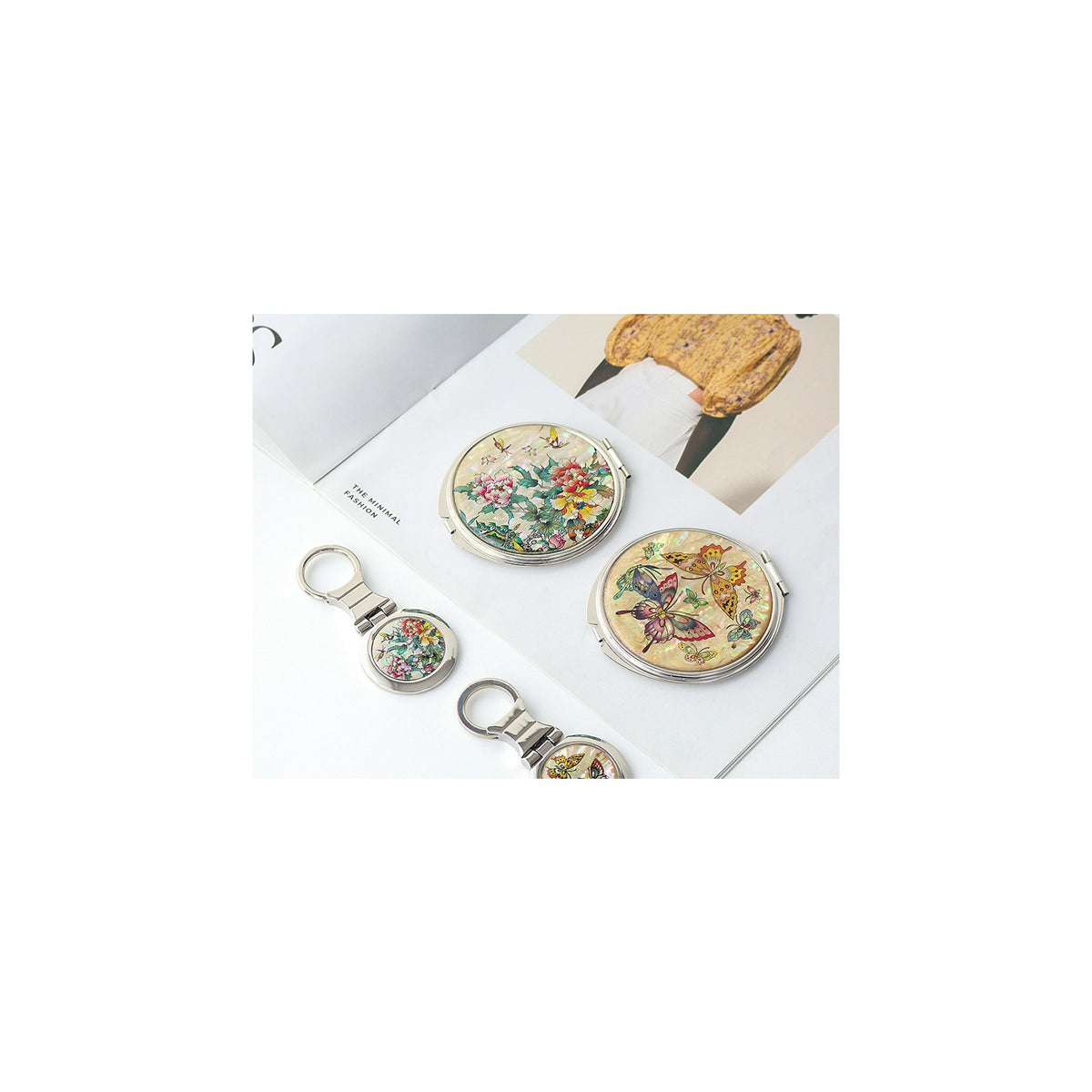 2-Piece Set: Najeon Hand Mirror Keyring Set B – detail view 4 [KS-CUT:P0000HLO:27ac6f785024]