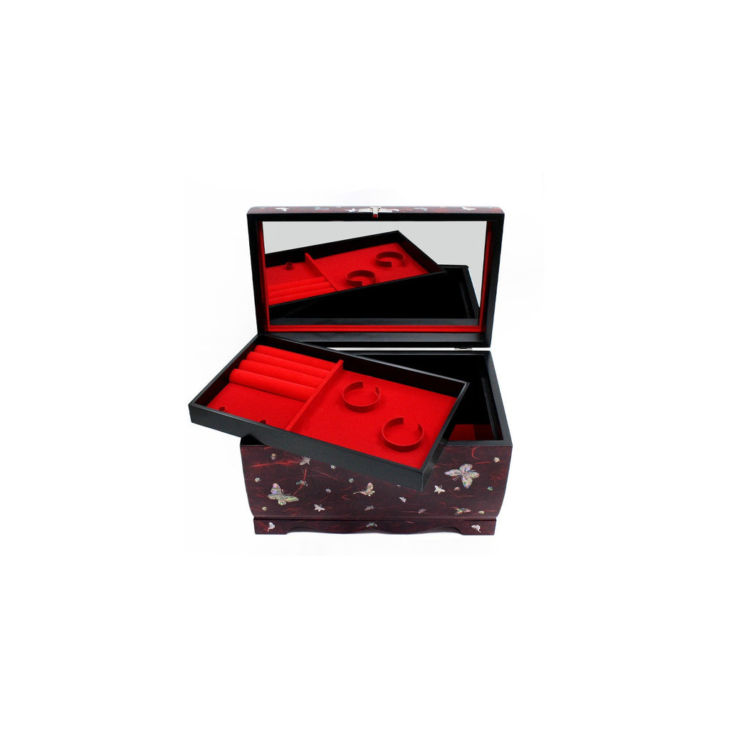 Hanji Mother of Pearl Butterfly Saju Wedding Box Najeon Jewelry Box (Red)D Jewelry Box Yedan Wedding Gift Box – detail view 4 [KS-CUT:P0000THO:fa8576ae7601]