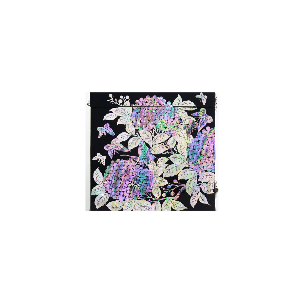 Premium Najeonchilgi Painted Hydrangea Flower Drawer Mother of Pearl Jewelry Box Black Jewelry Box (Master Artisan Jang Tae-bok) – detail view 4 [KS-CUT:P0000RWL:f1efcfc47ea4]
