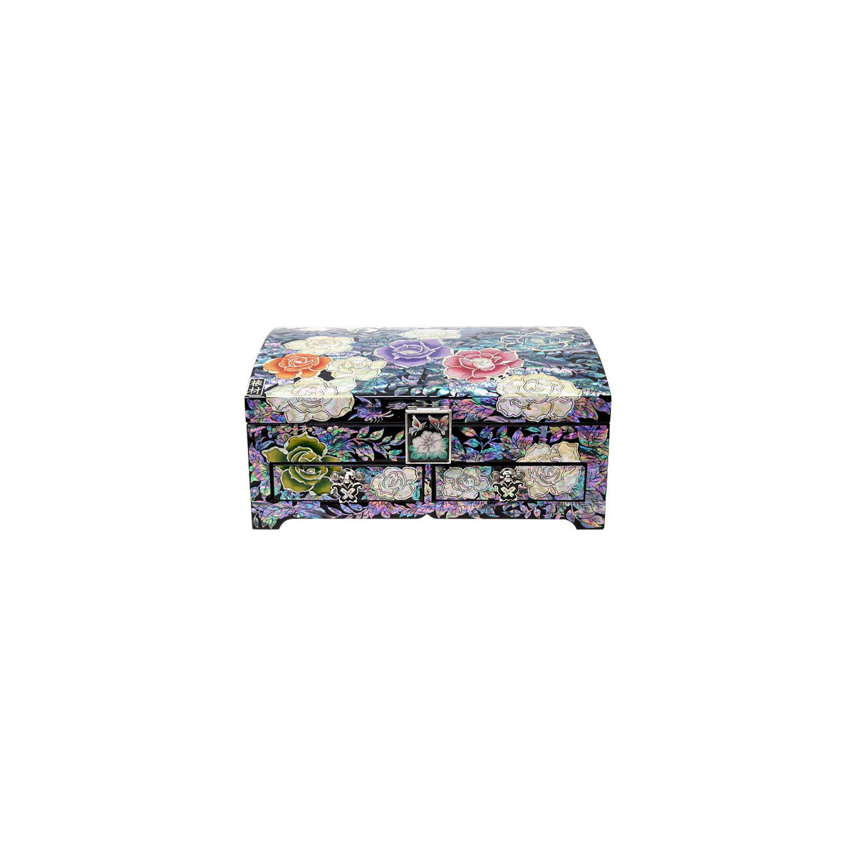 Masterpiece Najeonchilgi Rose Drawer Mother of Pearl Jewelry Box (Black) Jewelry Box, 21 cm (Master Artisan Kim Young-man) – detail view 5 [KS-CUT:P0000MXX:1396f1dc7bce]
