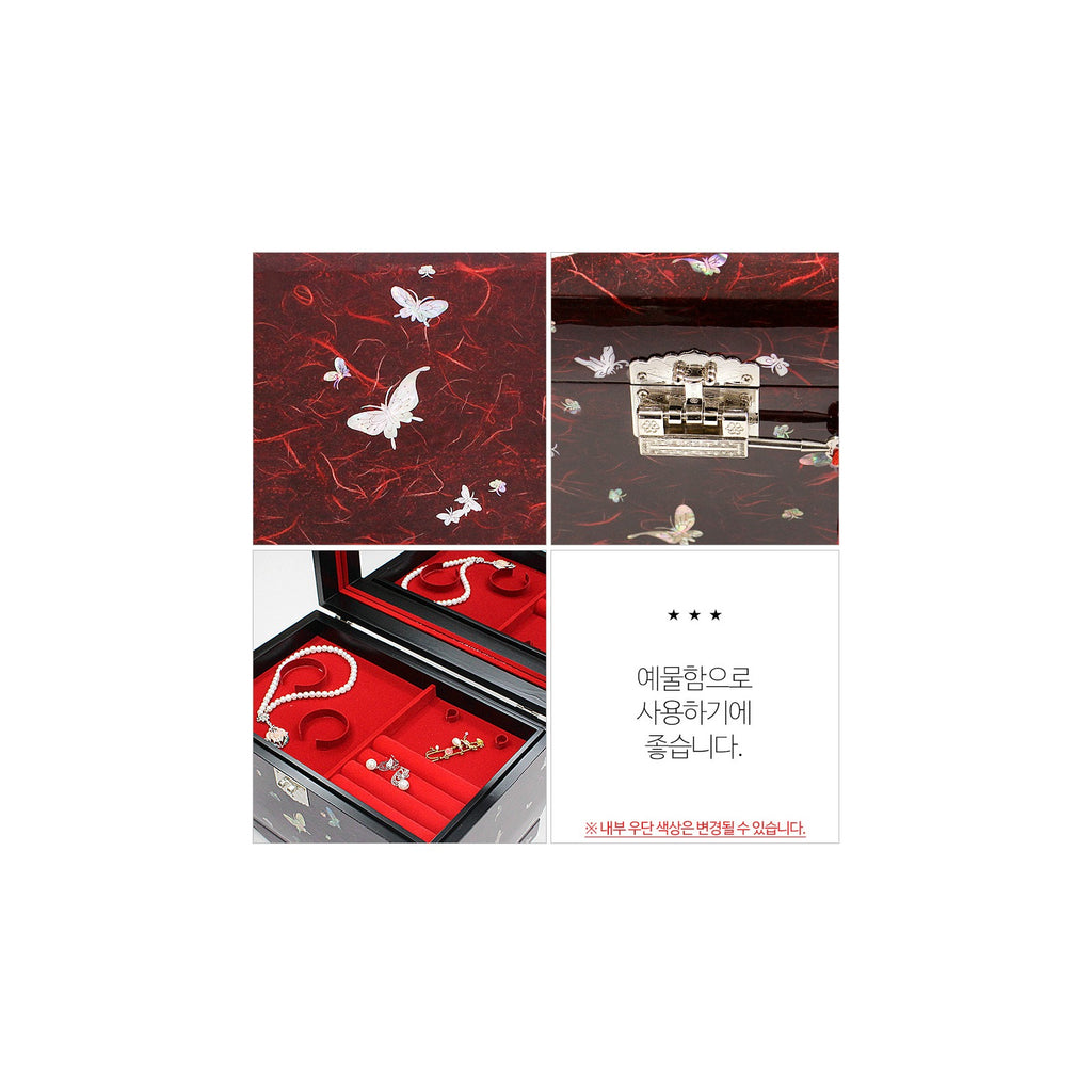 Hanji Mother of Pearl Butterfly Saju Wedding Box Najeon Jewelry Box (Red)D Jewelry Box Yedan Wedding Gift Box – detail view 5 [KS-CUT:P0000THO:cb8c4441e9df]