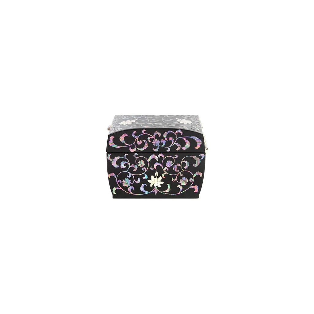 Najeonchilgi Black Lacquer Peony Arabesque 2 Tier Mother of Pearl Jewelry Box Jewelry Box, 16 cm (Master Artisan Jang Tae-bok) – detail view 5 [KS-CUT:P0000MGN:6983e3787d7c]