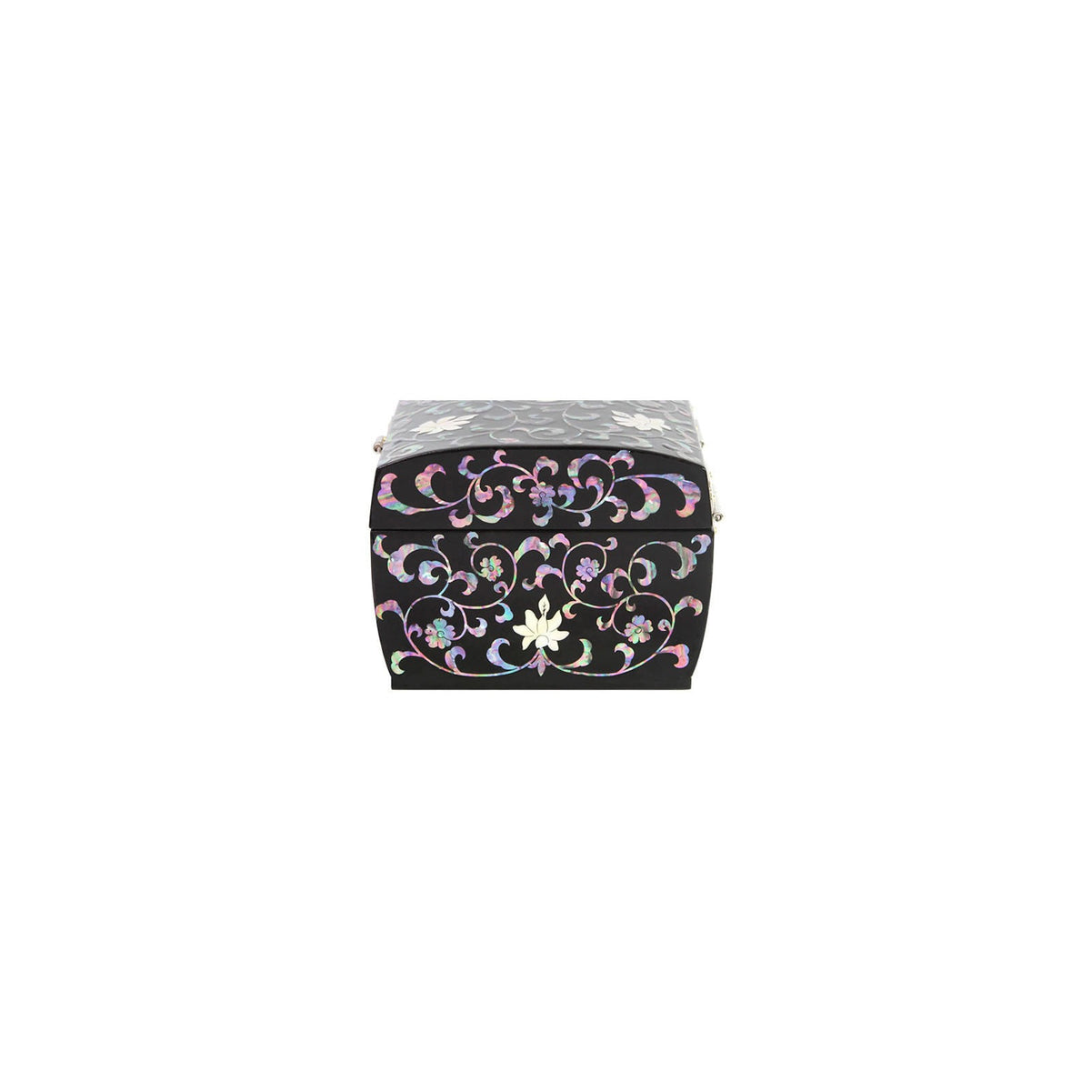 Najeonchilgi Black Lacquer Peony Arabesque 2 Tier Mother of Pearl Jewelry Box Jewelry Box, 16 cm (Master Artisan Jang Tae-bok) – detail view 5 [KS-CUT:P0000MGN:6983e3787d7c]