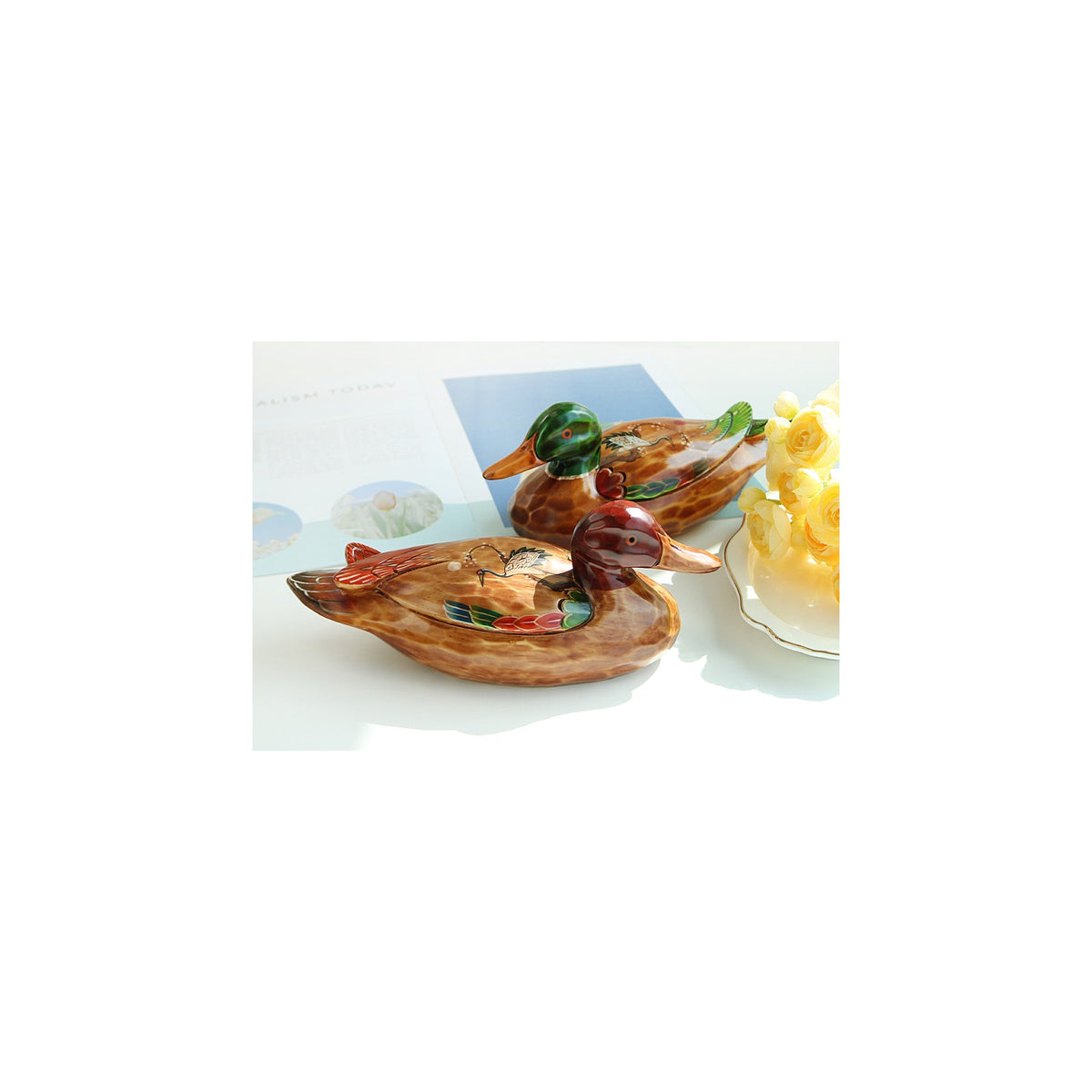 Premium Moon Crane Duck Set (Large) Wood Carved Wedding Pyebaek Box Dragon – detail view 5 [KS-CUT:P0000IWC:35af752f3310]