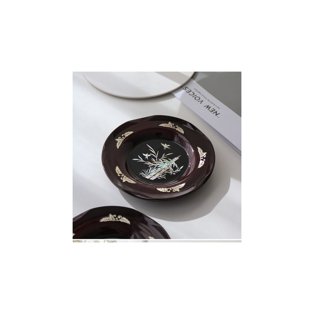 6-Piece Set: Najeonchilgi Arabesque Four Gentlemen Tea Coaster Set (Bamboo) Mother of Pearl Coaster Traditional Coaster (Master Artisan Lee Won-geun) – detail view 5 [KS-CUT:P0000ICF:0d508cb9b2af]