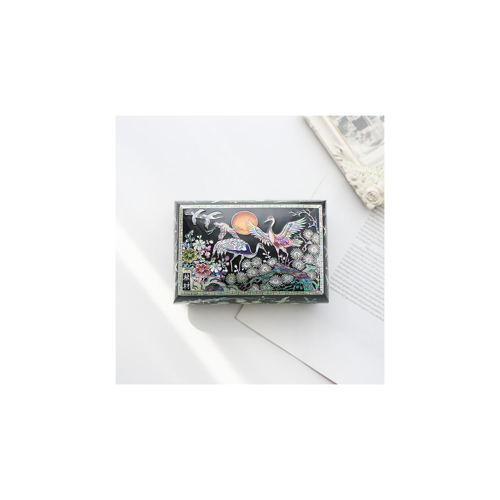 Masterpiece Najeon Rounded Pine & Crane Black Business Card Case – detail view 5 [KS-CUT:P0000HOP:974e9adfab81]
