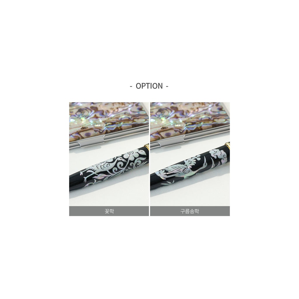 2-Piece Set: Premium Najeon Marbled Pattern Business Card Case Mother of Pearl Pen M – detail view 5 [KS-CUT:P0000RMT:d106a322fce8]