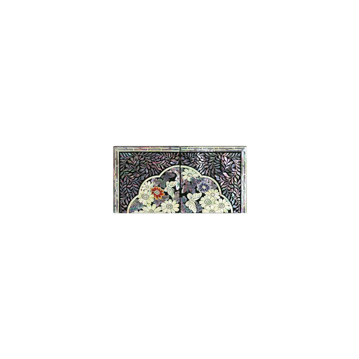Najeonchilgi Painted Double Lidded Mother of Pearl Jewelry Box Jewelry Box Earrings Box – detail view 5 [KS-CUT:P0000BLI:a004dcafa358]
