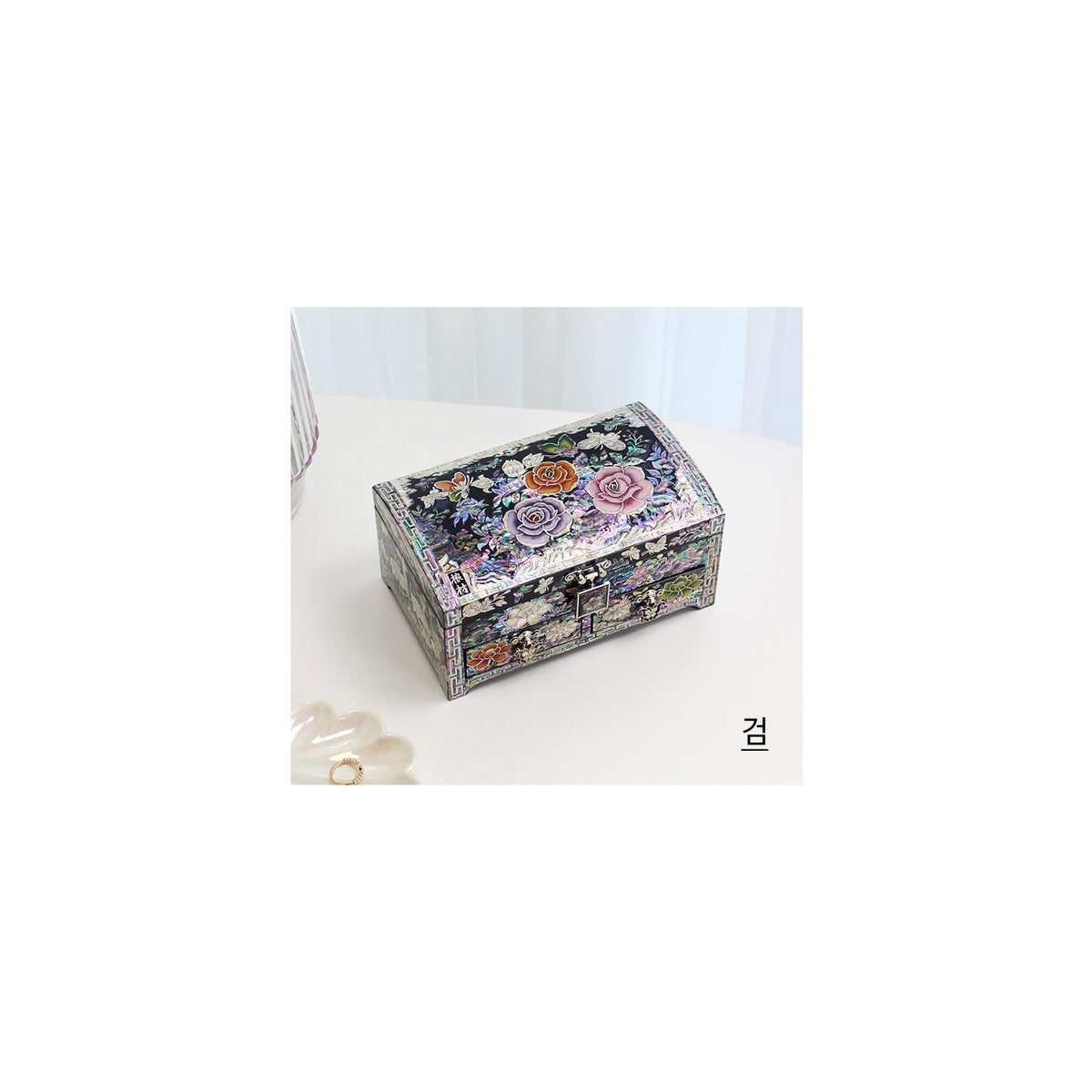 Masterpiece Najeonchilgi Rose 1 Tier Drawer Mother of Pearl Jewelry Box Jewelry Box, 18 cm (Master Artisan Kim Young-man) – detail view 5 [KS-CUT:P0000PEF:ad8a9a684723]