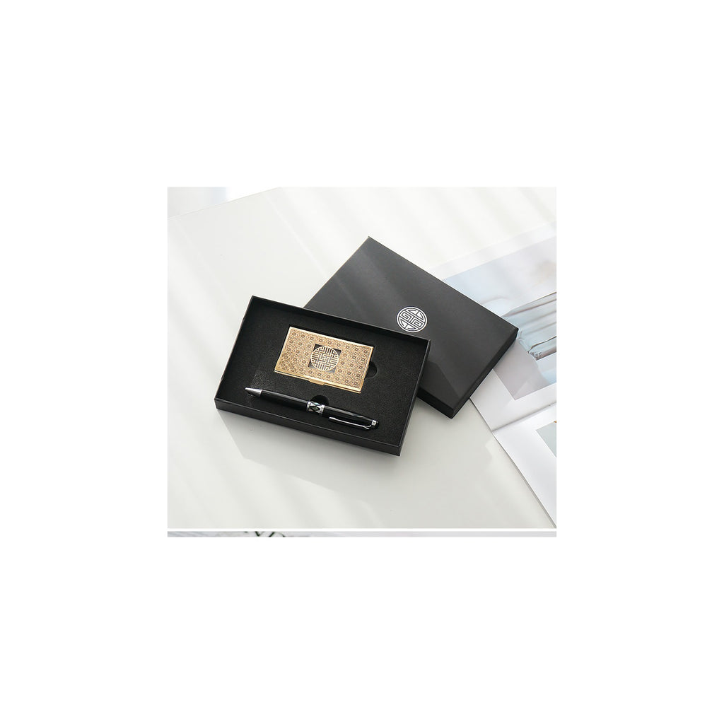 2-Piece Set: Gold Metal Business Card Najeon Gift Pen – detail view 5 [KS-CUT:P0000KSM:2fae15e651aa]