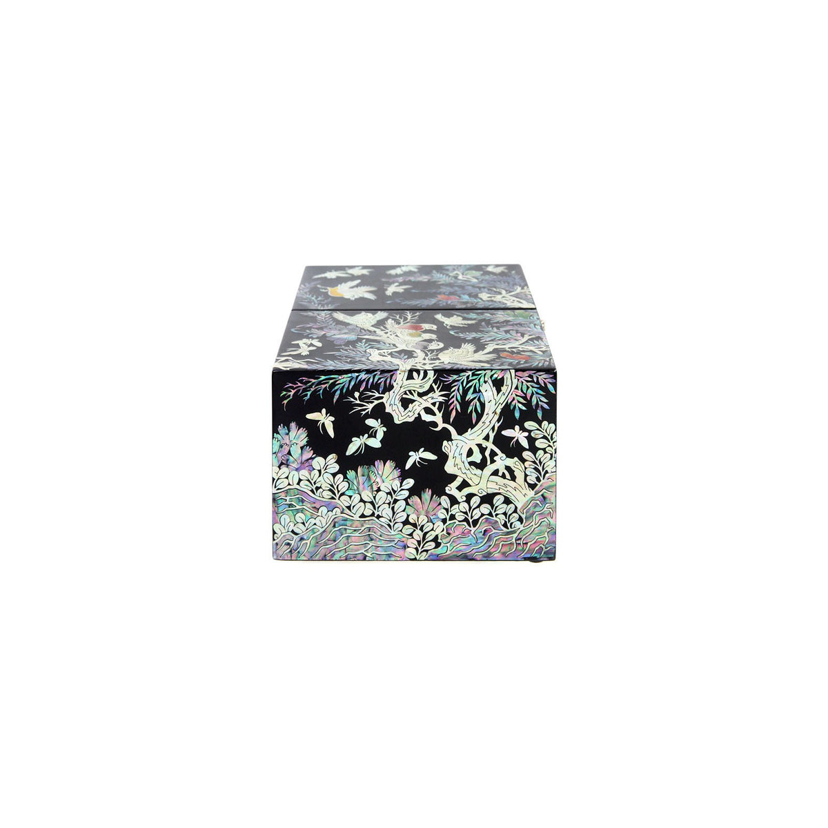Premium Najeonchilgi Double Lidded Black (Birds & Flowers) Secret Mother of Pearl Jewelry Box Jewelry Box – detail view 5 [KS-CUT:P0000KIL:6451ff9fa40c]