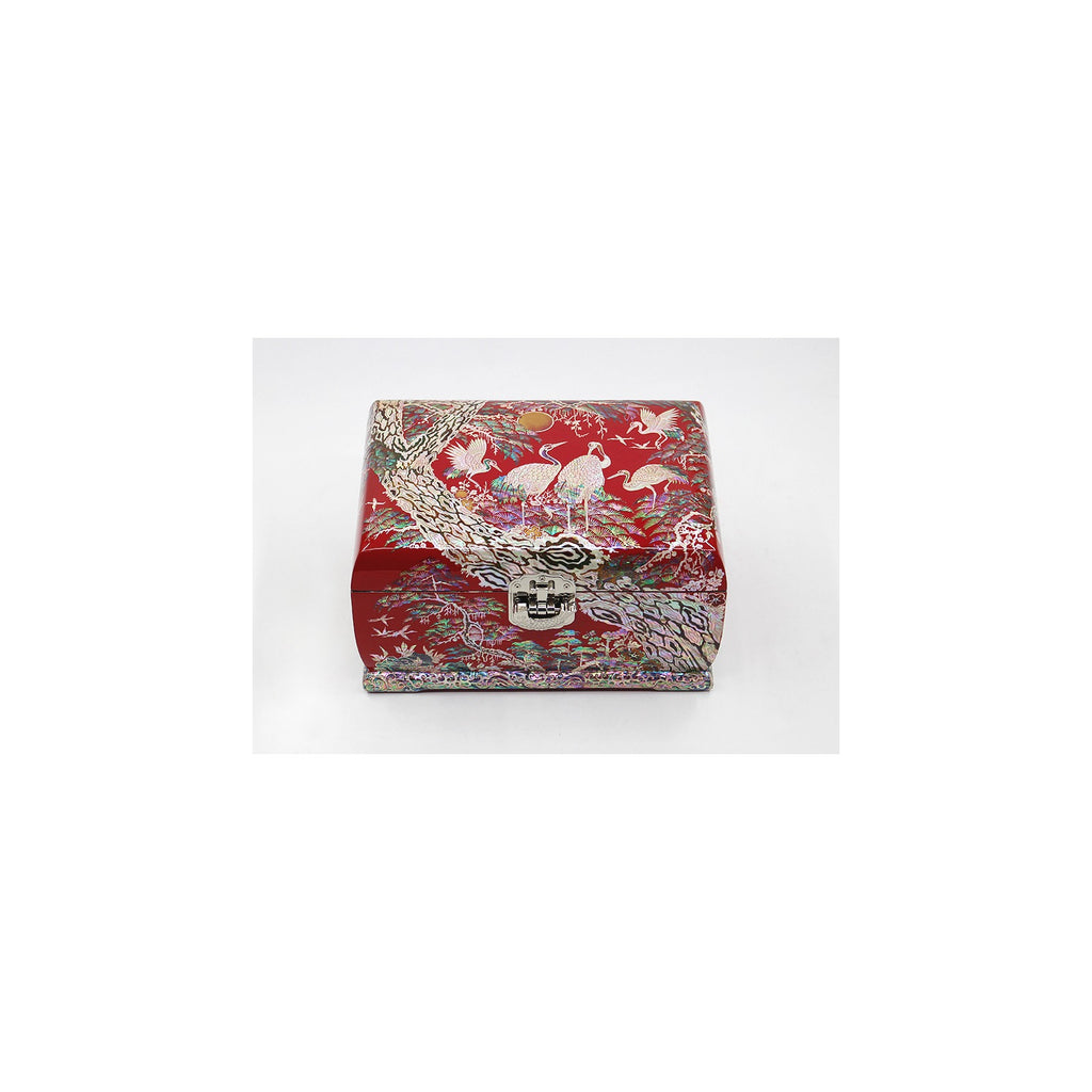 Premium Najeonchilgi Moon Pine & Crane Rounded Mother of Pearl Jewelry Box Jewelry Box Yedan Wedding Gift Box, 27 cm – detail view 5 [KS-CUT:P0000TKW:3a40b6aeb93d]